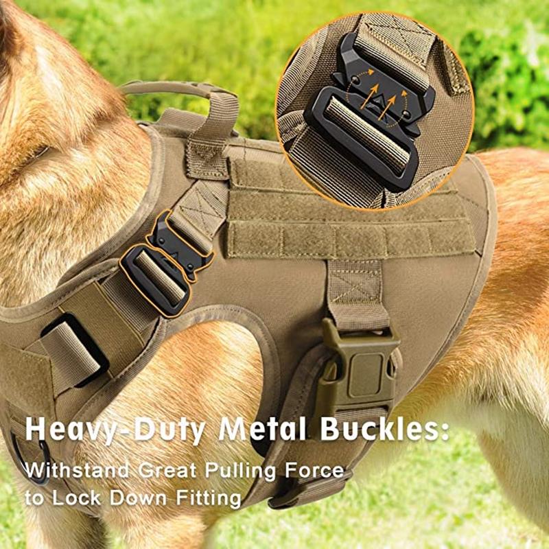 Tactical Dog Harness, Adjustable No-Pull Handle Service Vest Heavy Duty Pet Large Breed, Dog Vest for Training Hunting Walking, Adjustable Safety Harness Tactical Dog Harness, Adjustable No-Pull Handle Service Vest Heavy Duty Pet Large Breed, Dog Vest for Training Hunting Walking, Adjustable Safety Harness