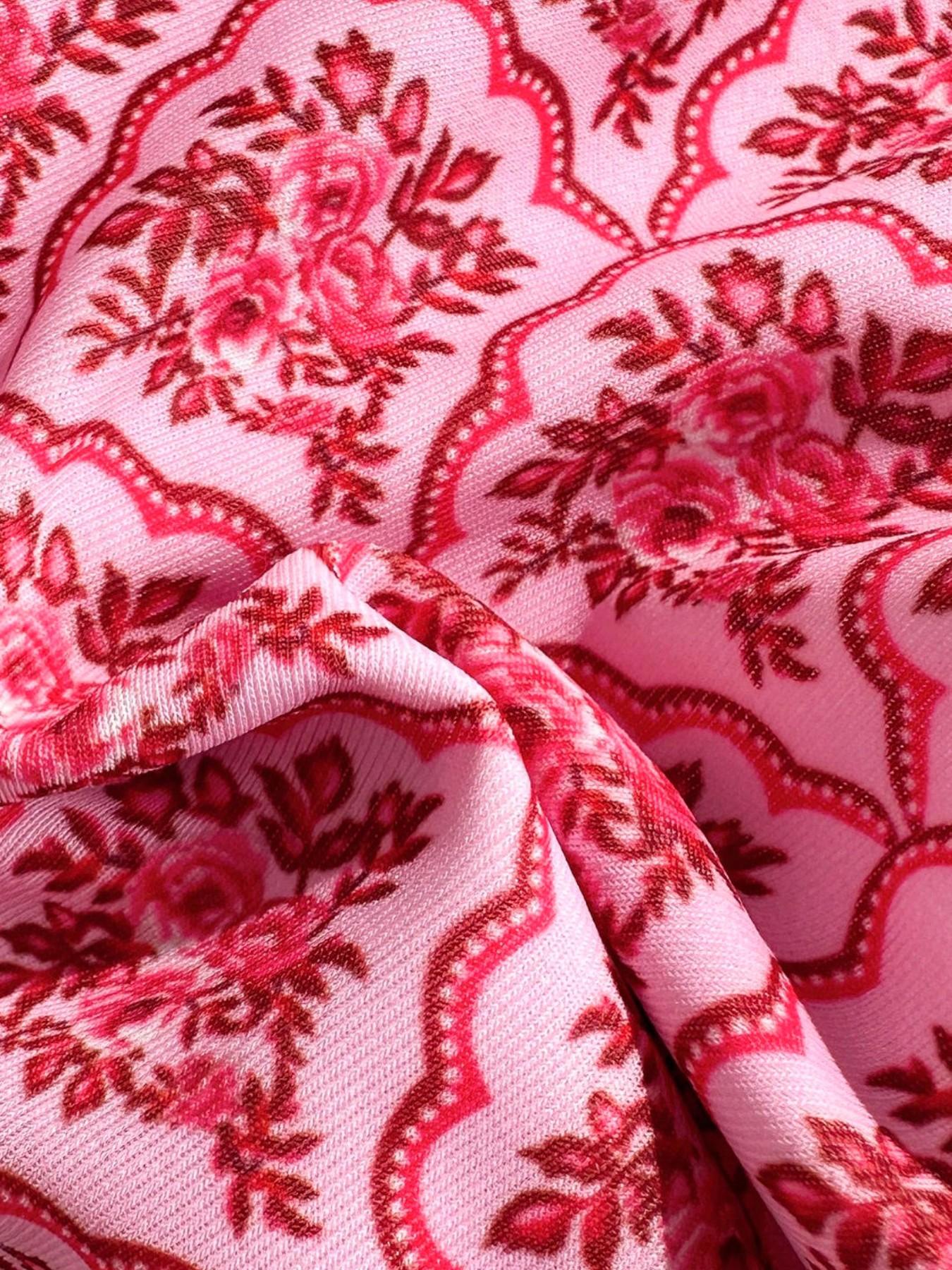 Women's Summer Floral Swimsuit Spaghetti Strap Sexy Beach Bikini Holiday Tight Casual Cute Playful Two Pieces Swimsuit