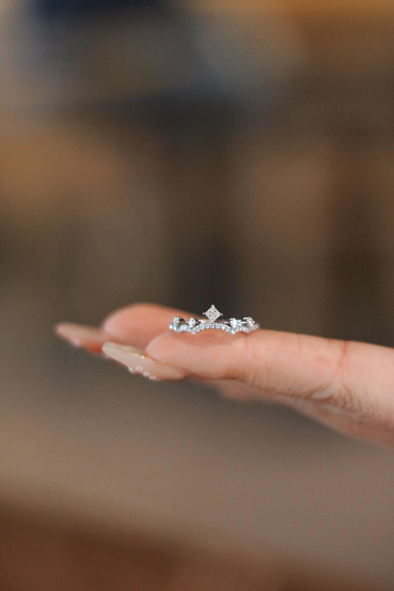 【#276 Princess】Princess Cut Synthetic Moissanite Wedding Ring Enhancer in 925 Sterling Silver