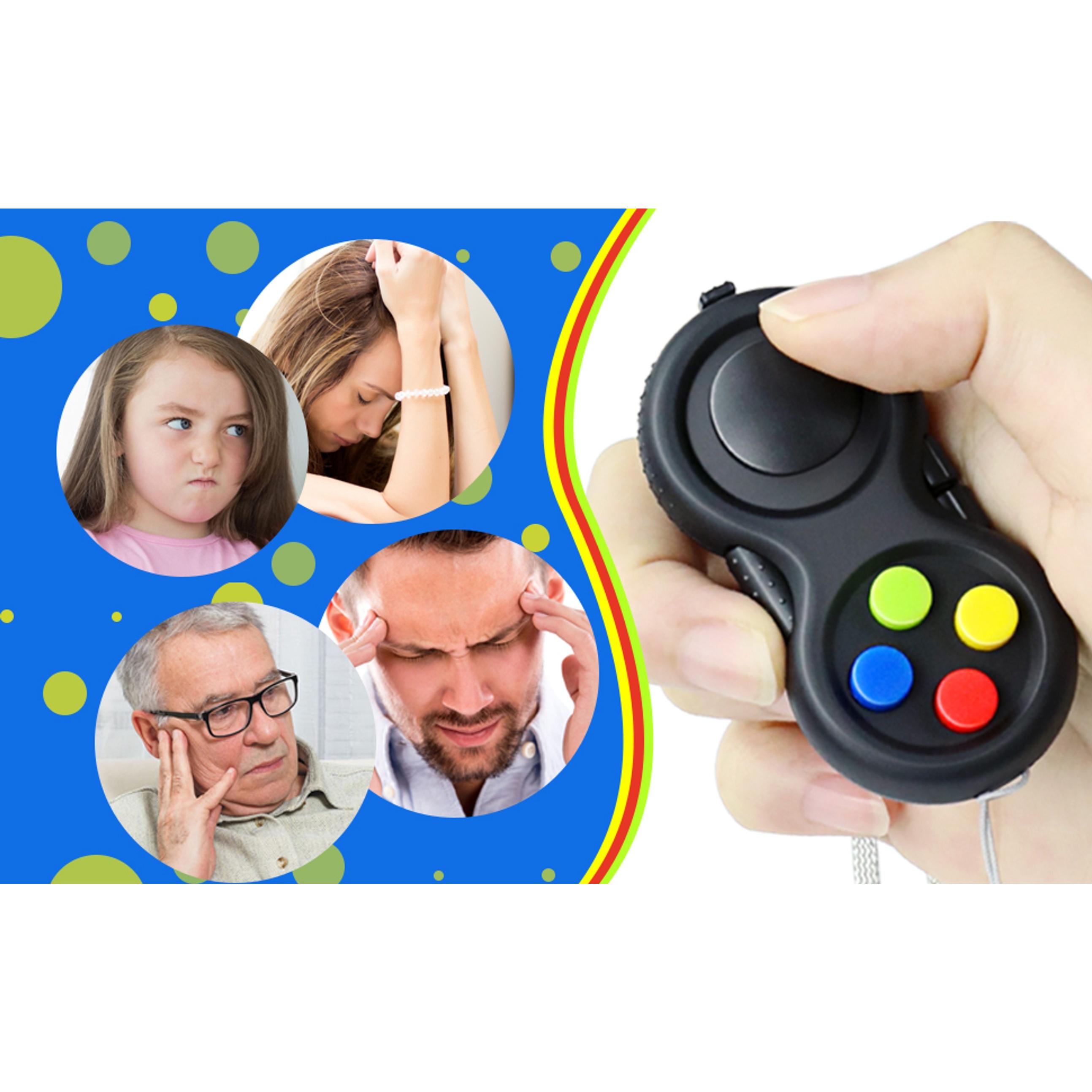 Original Fidget Toy Game, Rubberized Classical Controller Fidget Concentration Toy with 8-Fidget Functions and Lanyard - Excellent for Relieving Stress and Anxietyfidget toys