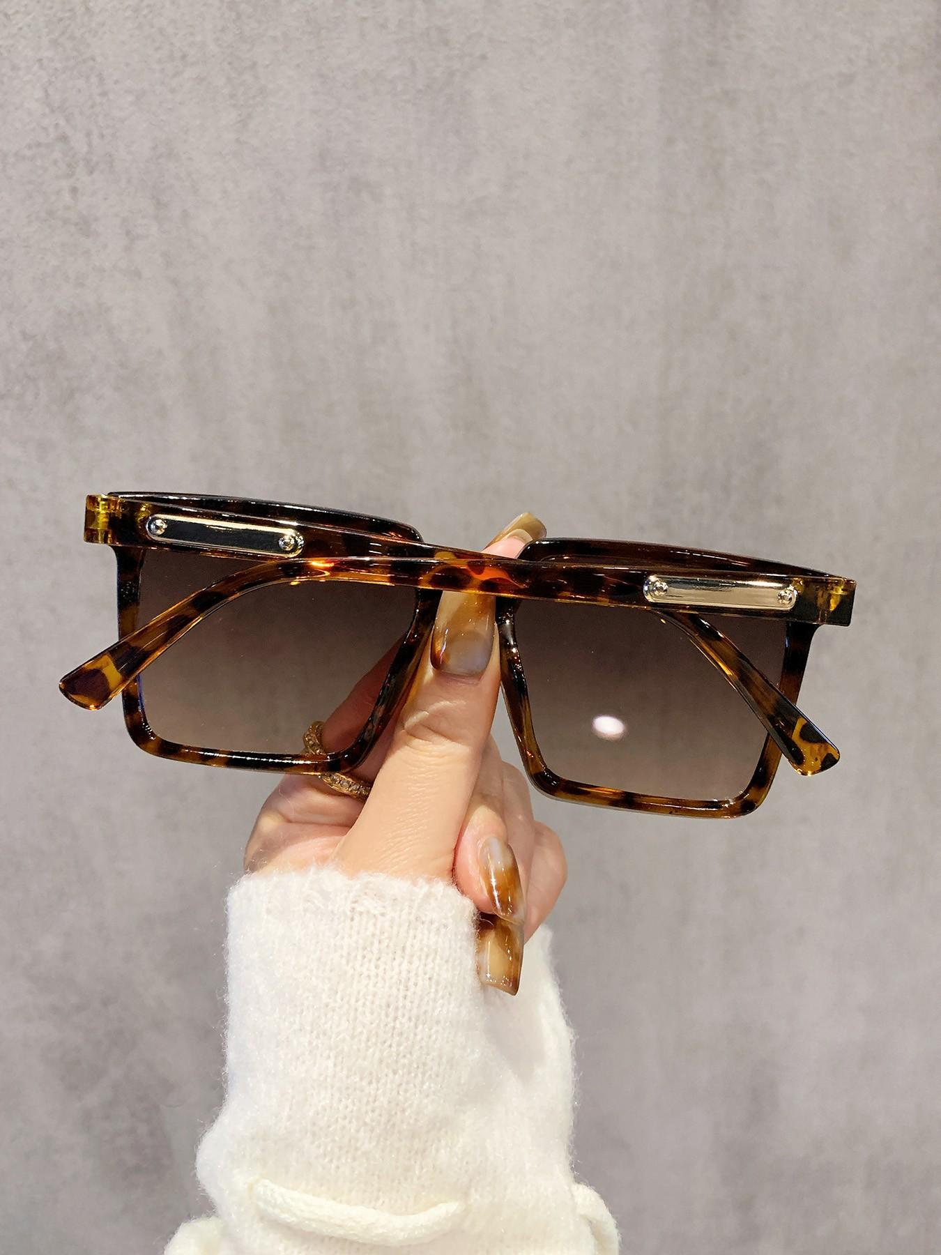 2 Pcs Square Frame Men's Sunglasses, Large Frame Glasses, Fashionable and Comfortable, Ideal for Outdoor Activities, Gifts, Photography Props