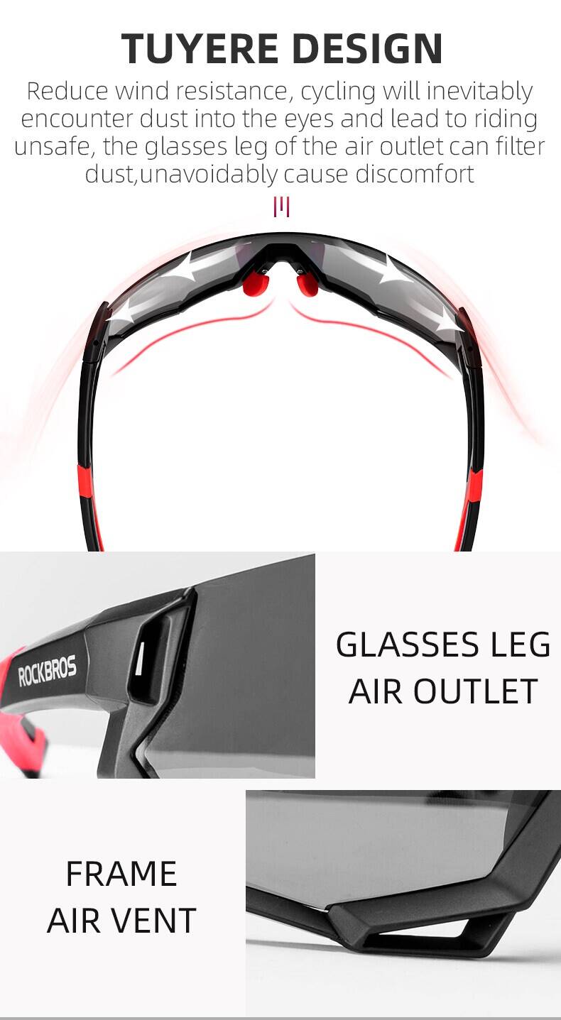 ROCKBROS Polarized Sunglasses for Men Women UV Protection Cycling Sunglasses Sport Glasses with Interchangeable Lenses