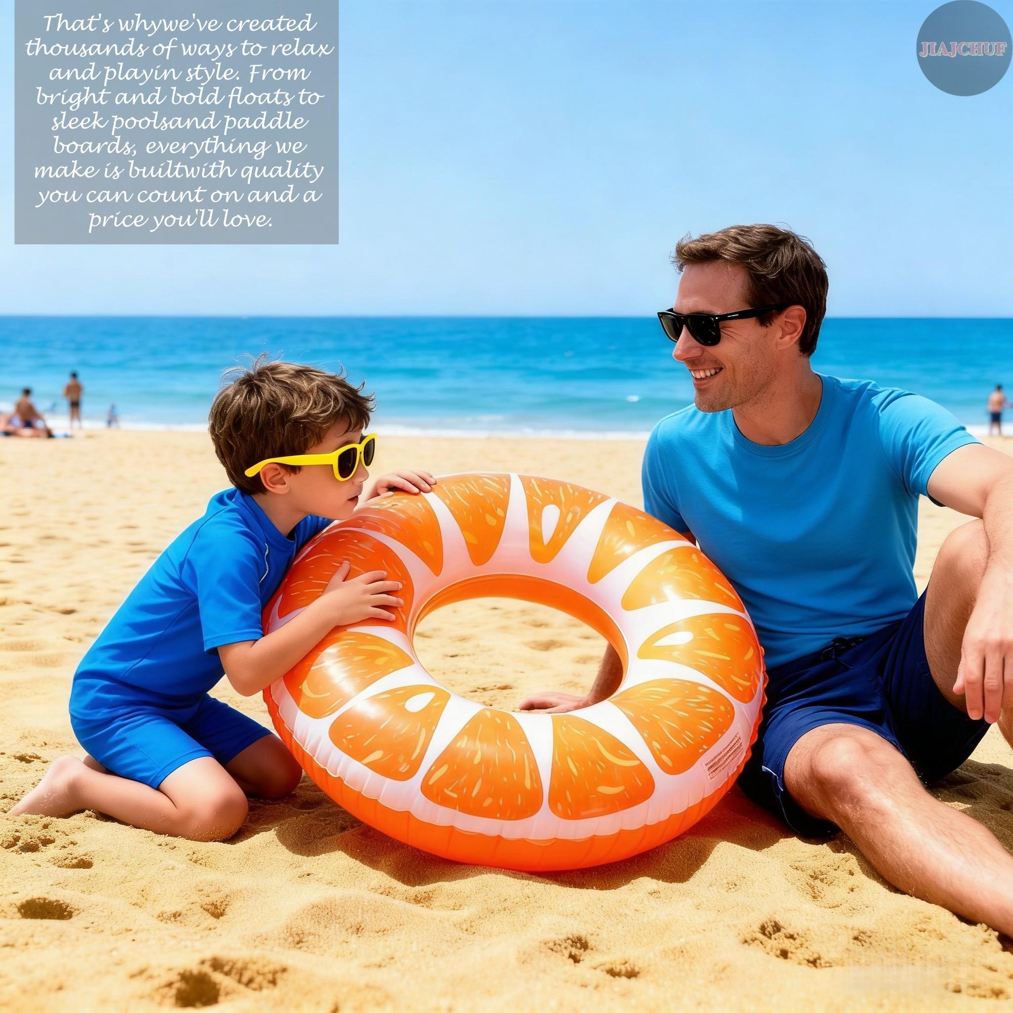 Vibrant Slice Inflatable Pool Float, Transparent Buoyancy Swim Ring for Summer Beach Photos, Kids & Teens Fun Swimming Tube, Portable Water Party Toy