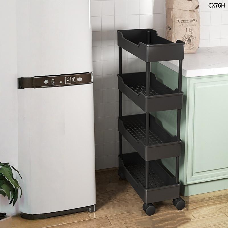 Multi-Layer Gap Storage Rack for Kitchen & Bathroom, Narrow Design for Refrigerator Sides, Refrigerator Organizer, Refrigerator Accessories, Ideal for Snacks & Small Items Organization