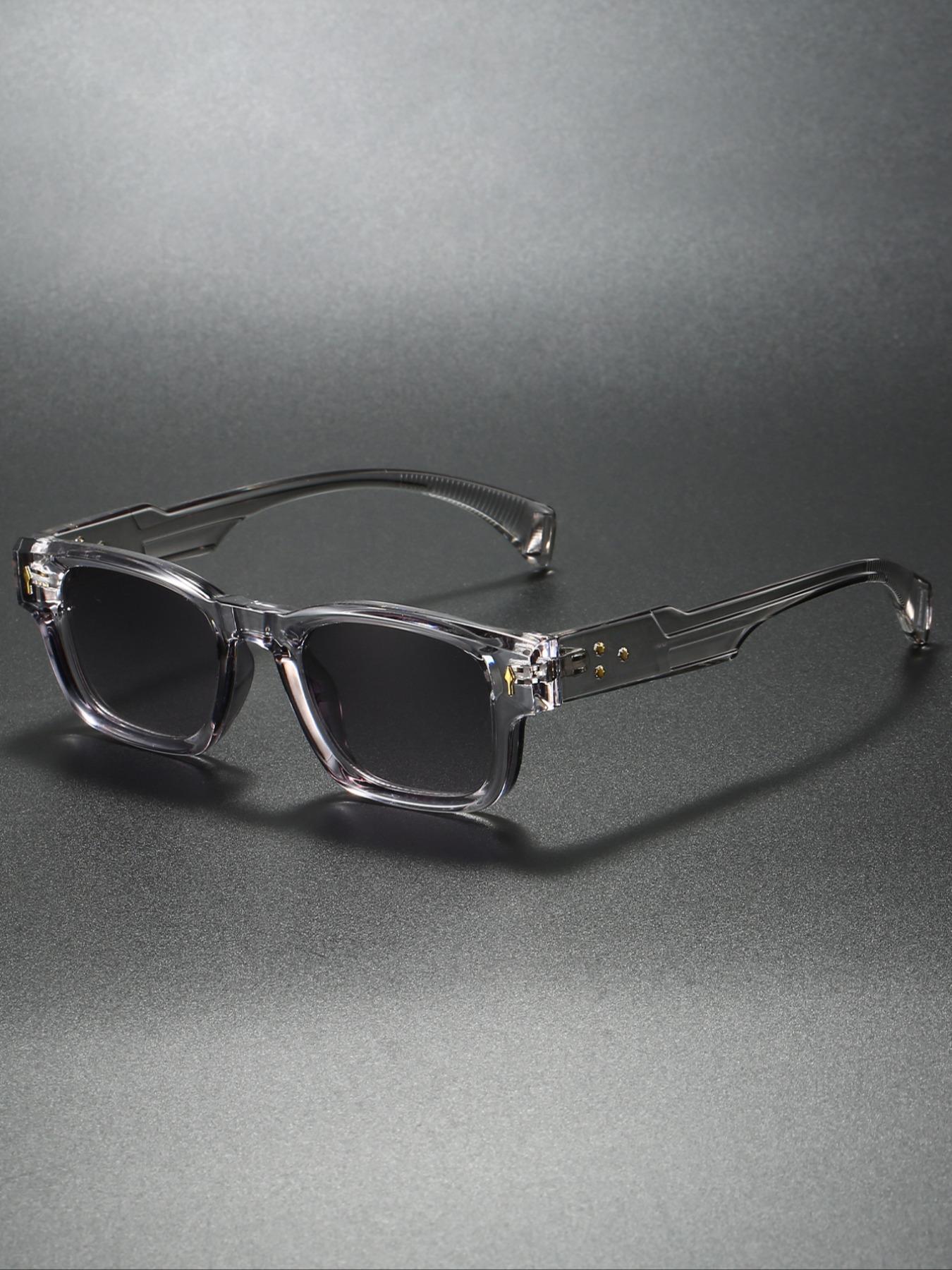 Men's Fashion Eyeglasses Frame, Square Frame Glasses, Classic Style Arrow Design, Trendy Rivet Decoration, Vintage Look, New Arrival, Stylish Eyeewear, Square Frames Eyeglass, Square Frame Eyewear, Casual Stylish Glasses
