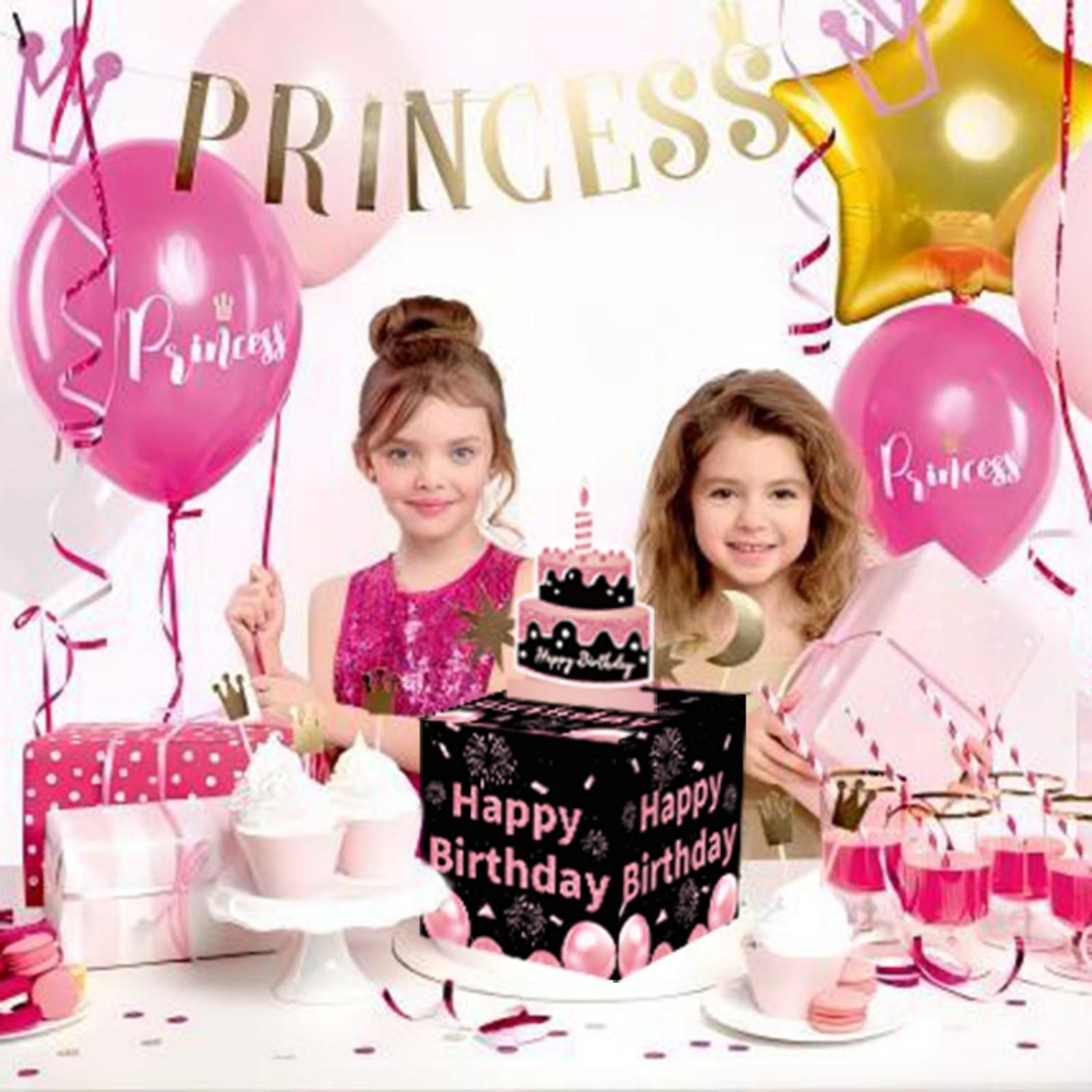 Birthday Money Box for Cash Gift Drawing, Surprise Filled Gift Box with Drawable Cards and 50 Transparent Bags, Fun Gift Idea, Party Gifts