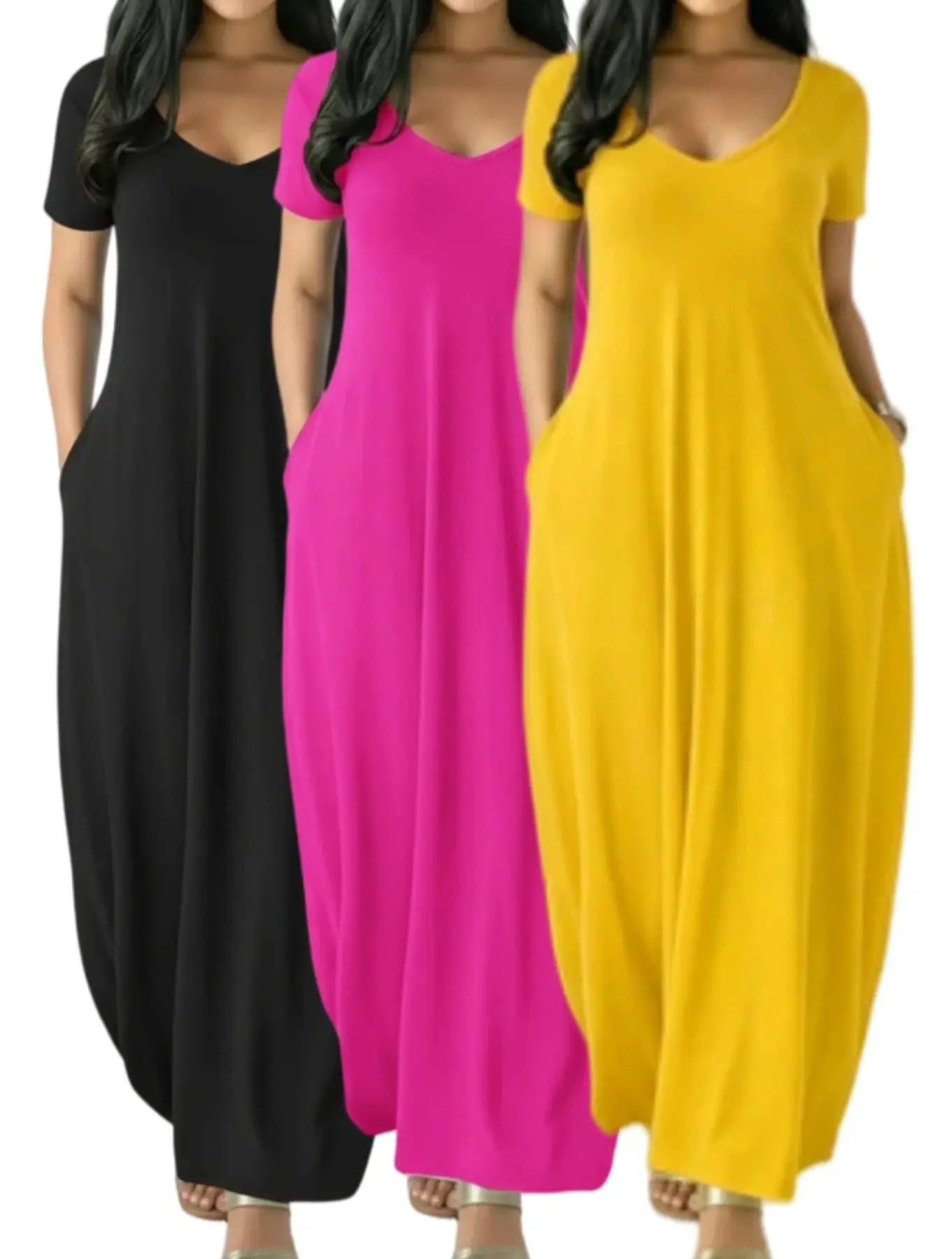 Black, rose red, yellow