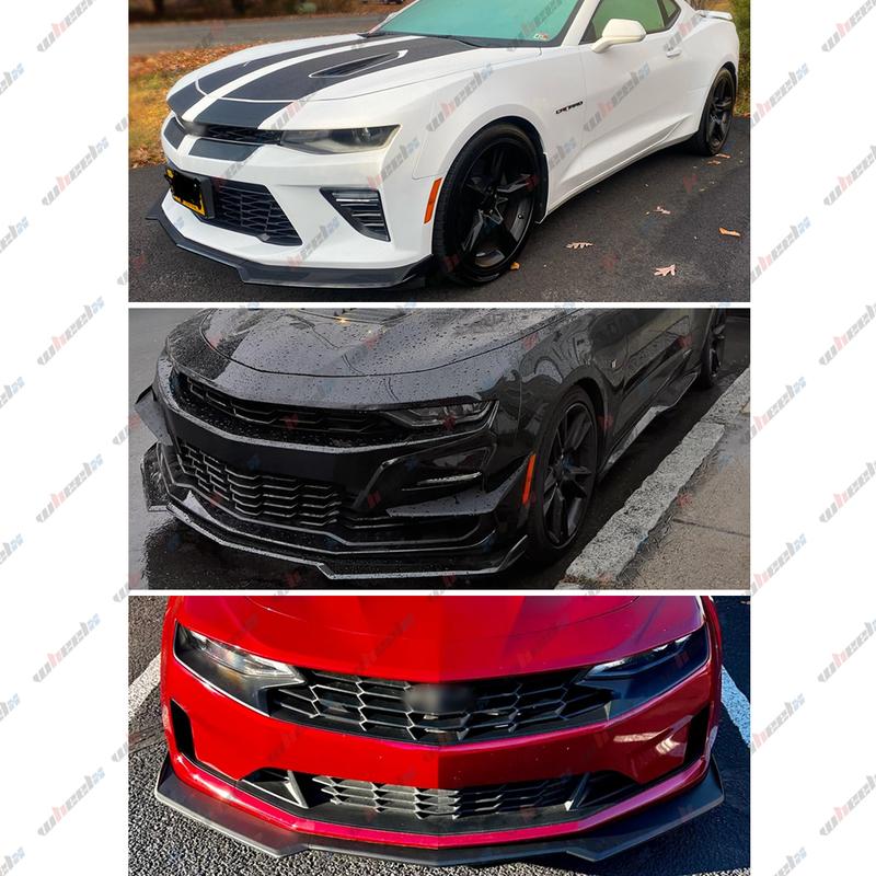 Perfect Valentine Present | For 2016-2024 Chevy Camaro SS & 2019-2024 Camaro LS/LT/RS - Gloss Black Carbon Fiber Front Bumper Lip Spoiler (Not for ZL1) Automotive#ValentineDayGifts #GiftForHim