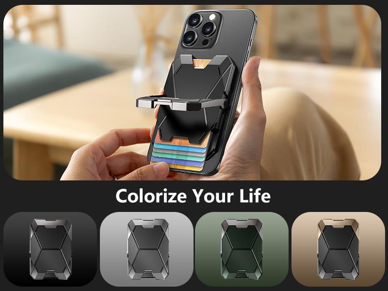 i-Blason Metal Lock MagSafe Wallet – Holds 6 Cards | RFID Blocking | Kickstand | Strong Magnet (3000g) | for iPhone 12-16 & Non-MagSafe Phones