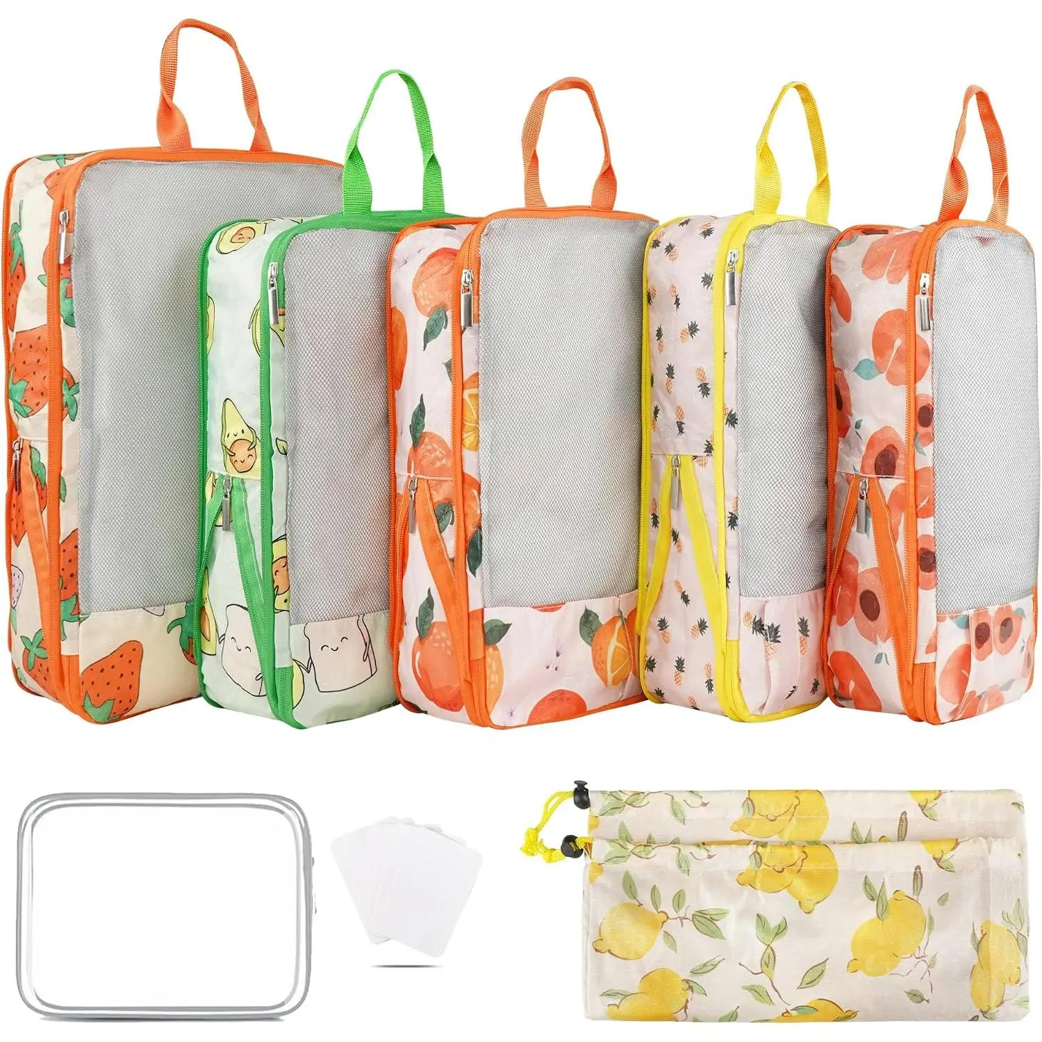 7 count Compression Packing Cubes Travel for Suitcases, Luggage Organizer Washable Storage Bags Set for Backpack Travel- Packaging Cubes for Carry-Ons and Storage