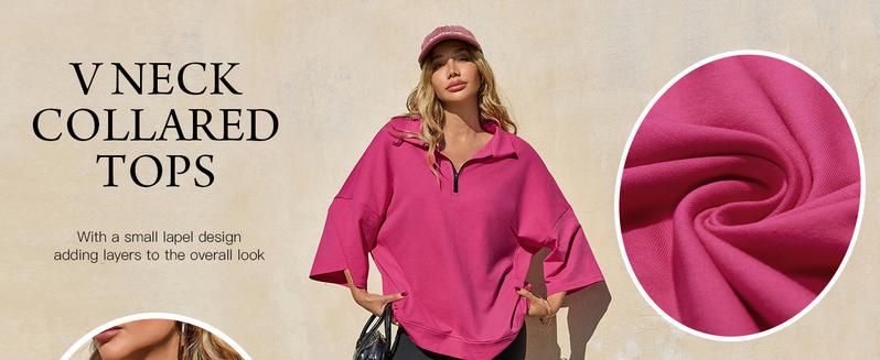 FISOEW Womens Oversized Sweatshirt Casual Zip Up V Neck 3/4 Sleeve High Low Pullover Tunic Tops Fit Hoodie y2k outfits school outfits Womenswear Black Style Zipper Basic FISOEW Womens Oversized Sweatshirt Casual Zip Up V Neck 3/4 Sleeve High Low Pullover Tunic Tops Fit Hoodie y2k outfits school outfits Womenswear Black Style Zipper Basic