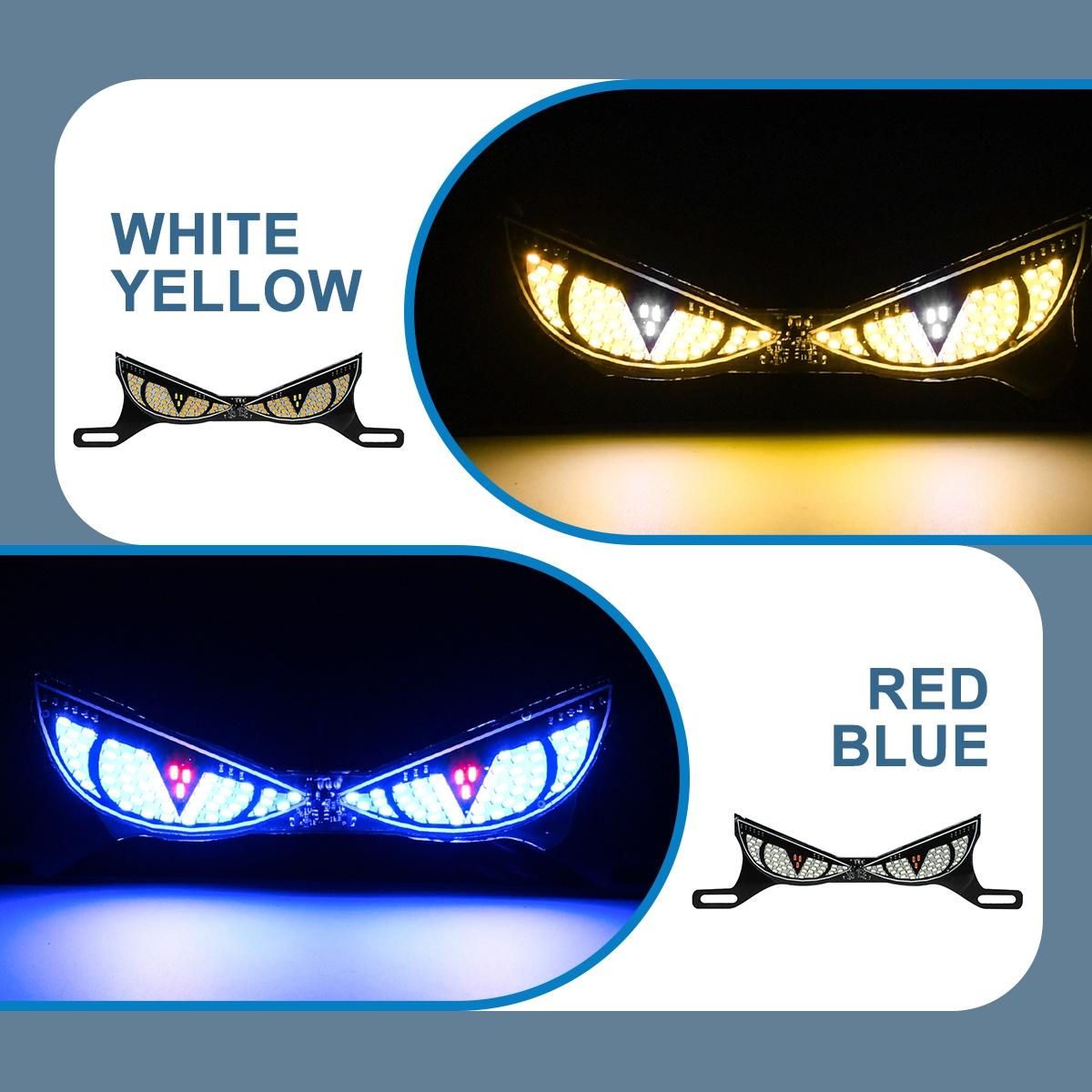 LED Motorcycle Headlight Devil Eye Cat Eye Dynamic Tail Light Car Tail Decorative Lamp Strobe Eagle Eye Lamp Motorcycle Led Lights Exterior Accessories