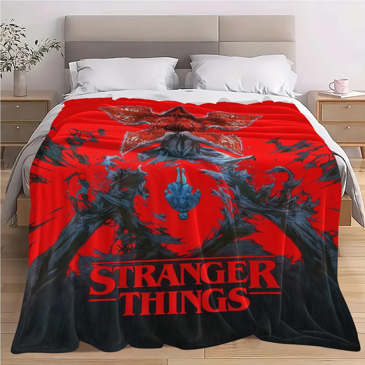 Stranger Things Demogorgon Fleece Blanket with Design, Soft