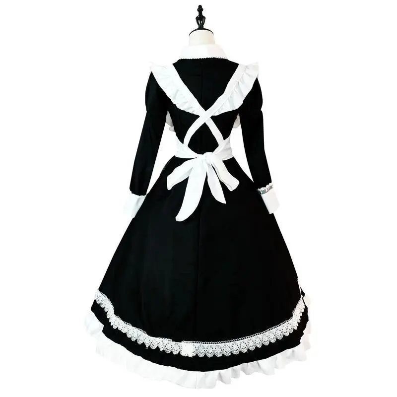 British Aristocratic Long-sleeved Maid Costume Anime Lolita Role Play Lingerie Dress Party Outfits Plus Size Black White Clothes