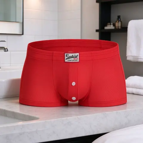 A set of men's four-cornered underwear Soft and comfortable underwear Simple solid-color flat-bottomed underwear Daily casual flat-bottomed underwear Casual style underwear Soft Stretch Briefs