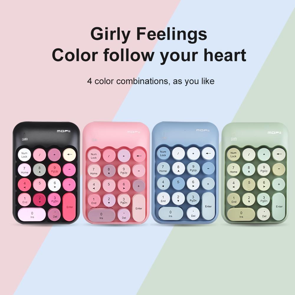 MOFii 1 Pack Blackberry Gradient Wireless Numeric Keypad, Portable Financial Office Keyboard, Universal for Laptop Desktop, US QWERTY (Battery Not Included)