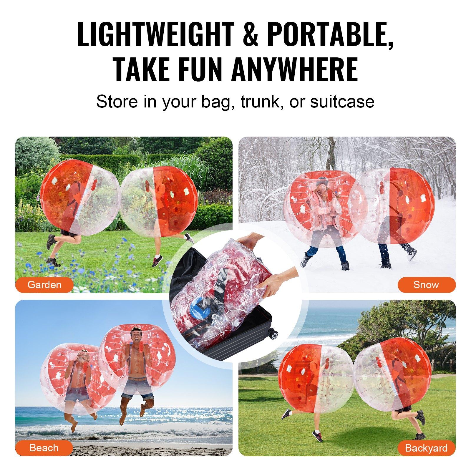 VEVOR Inflatable Bumper Ball 1-Pack, 5FT/1.5M Body Sumo Zorb Balls for Teen Adult, 0.8mm Thick PVC Human Hamster Bubble Balls for Outdoor Team Gaming Play, Bumper Bopper Toys for Garden, Yard, Park