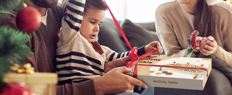 Joyreal Wooden Activity Table Busy Board for 18M+Toddler, with Fishing Game Bead Maze Shape Sorter Montessori Toys, Christmas Gift for Kid Joyreal Wooden Activity Table Busy Board for 18M+Toddler, with Fishing Game Bead Maze Shape Sorter Montessori Toys, Christmas Gift for Kid