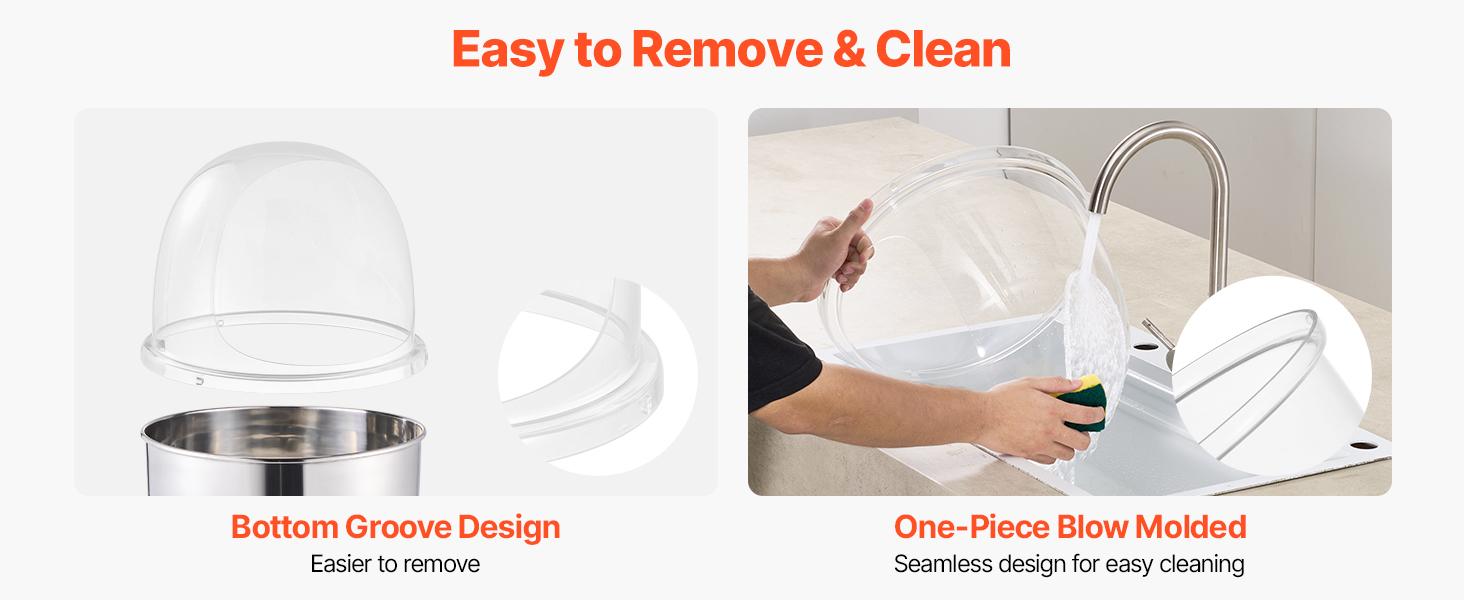 VEVOR Cotton Candy Machine Cover, Transparent Acrylic Dome Bubble Shield, Cotton Candy Machine Bubble Shield Compatible with 15inch Cottons Candies Machines Bowl for Party, Shops, Bottom Groove Design