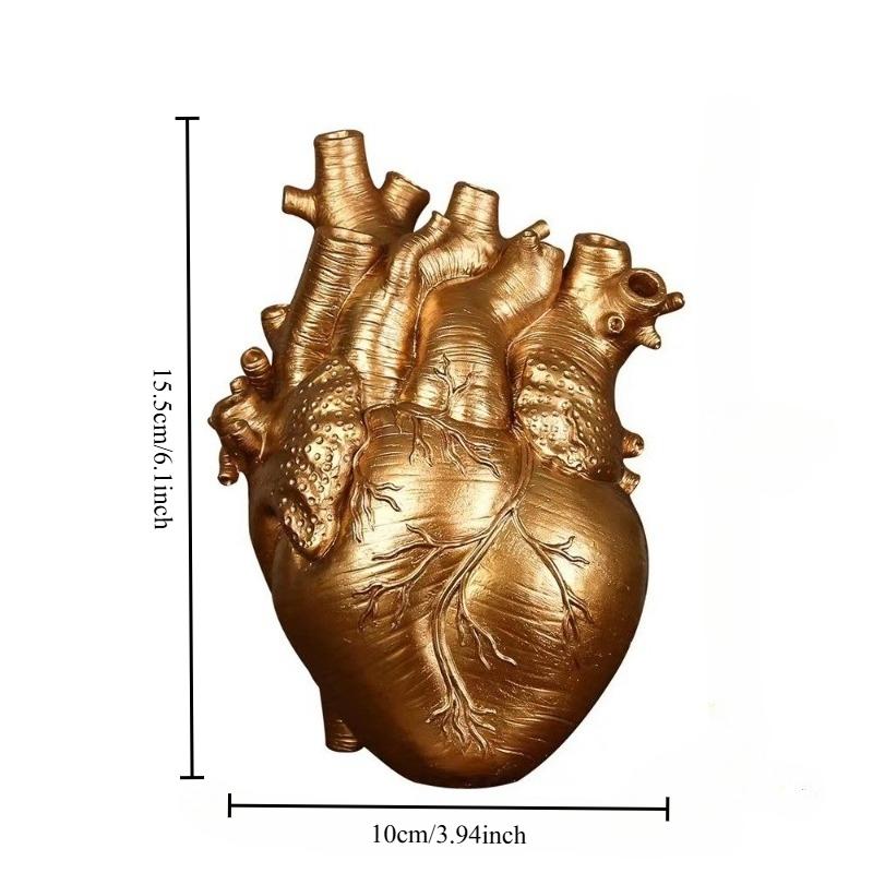 Modern Human Heart Organ Shape Vase Decoration, Spooky Halloween Home Desk Plant Pot Decor, Unusual Tabletop Ornament, Decorative Flower Vase