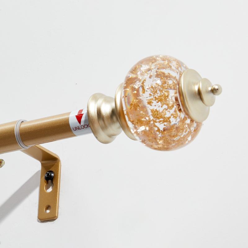 Deconovo Adjustable Heavy Duty Curtain Rod - Telescopic for Bedroom/Living Room, Easy Install (3/4" Steel, Brackets & Finials, Grommet/Tab)