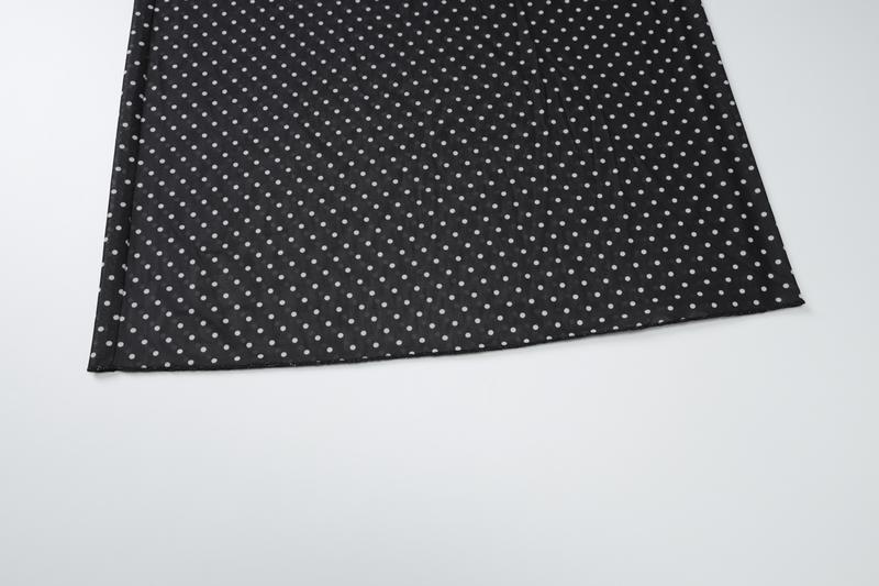 Women Summer Sleeveless Tank Top Long Skirt Polka Dot Mesh Two Piece Set Outfit