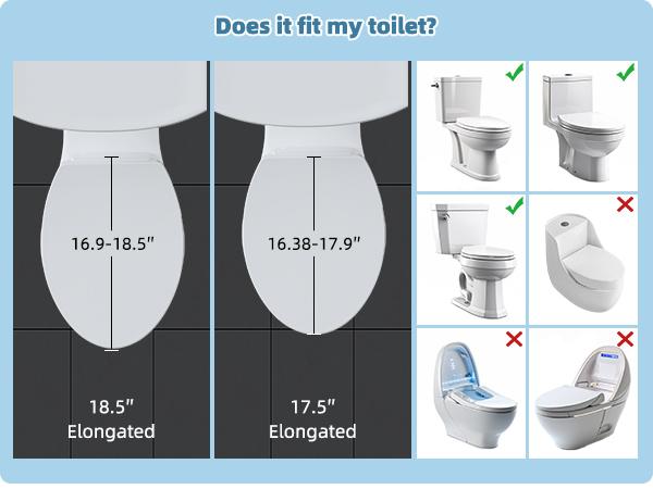 Hibbent Bidet Toilet Seat,Bidet Toilet Attachment,Elongated Toilet Seat with Separated Self Clean Knob,Bidet Parts,Non-Electric Dual Nozzles,Bidet Sprayer,ON/OFF Metal T Adapter Included toilet seat Toiletbidet Bathroom