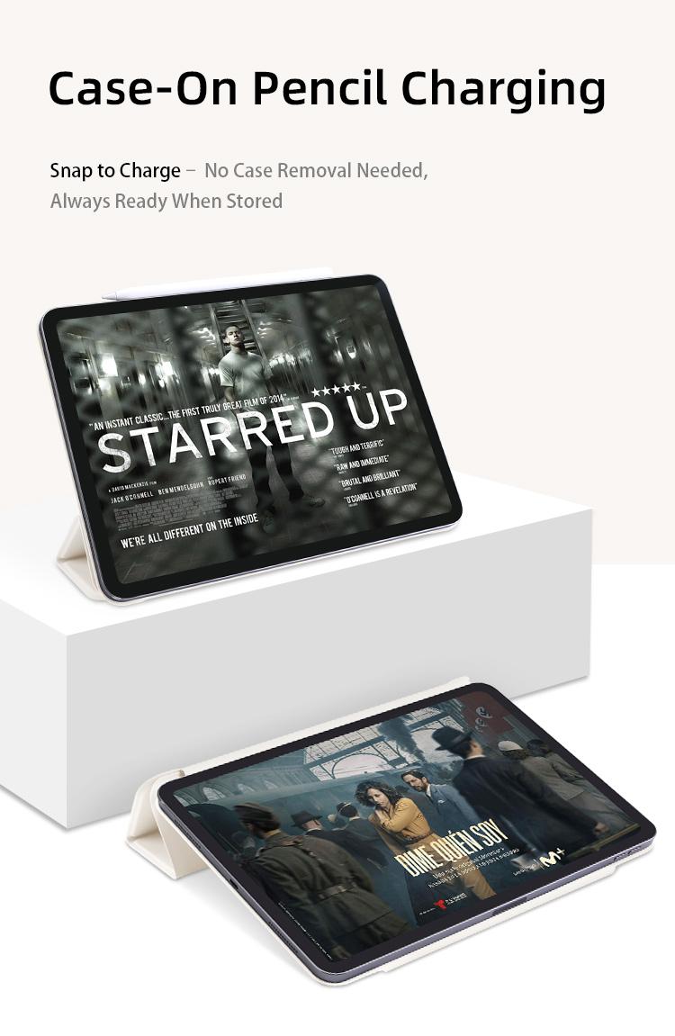 iPad case for iPad 10/11th, Magnetic Tri-Fold Stand Cover with Secure Snap Closure, Charges Pencil Through Case, Two-Stage Magnetic Lock, Ultra-Strong Hold, Auto Wake/Sleep