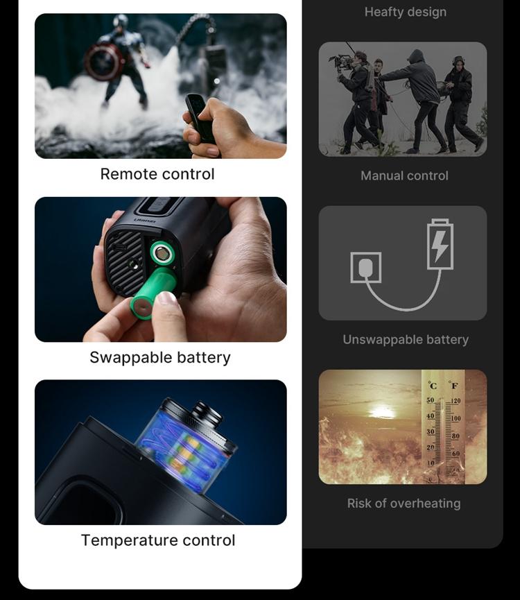 FILMOG Ace Fog Machine 40W Handheld Dry Ice Smoke Machine Studio Video Film Stage Effects Wireless Control Simple Version FILMOG Ace Fog Machine 40W Handheld Dry Ice Smoke Machine Studio Video Film Stage Effects Wireless Control Simple Version