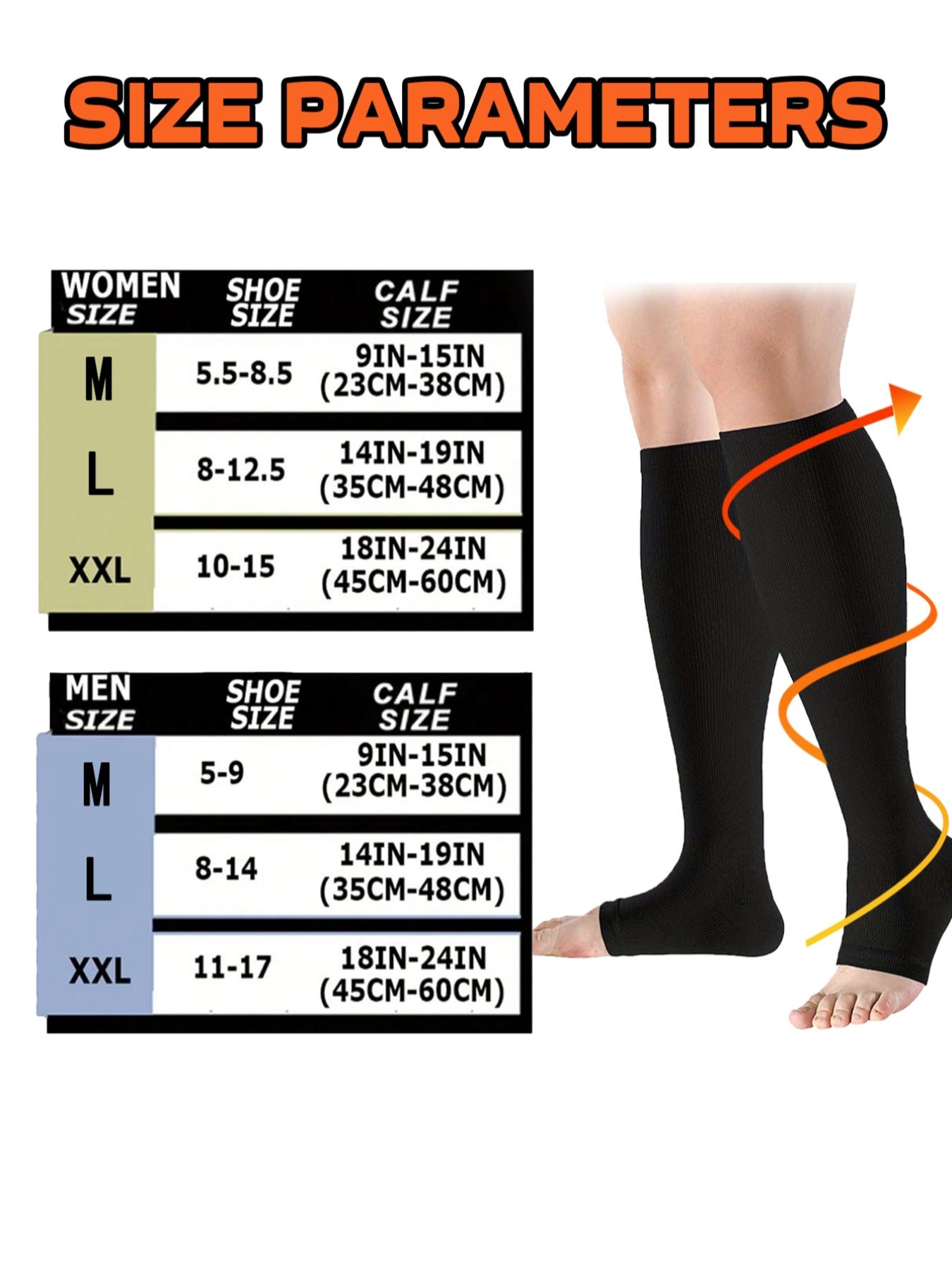 4 Pairs Open Toe Zipper Copper Wellow Compression Socks Women Men 15-20 mmhg Knee High Pregnant Nurses Pregnancy Maternity Medical Cute Sports Gold Fit Cycling Medias de Para Mujer Adult Support Hose Circulation Long Womans