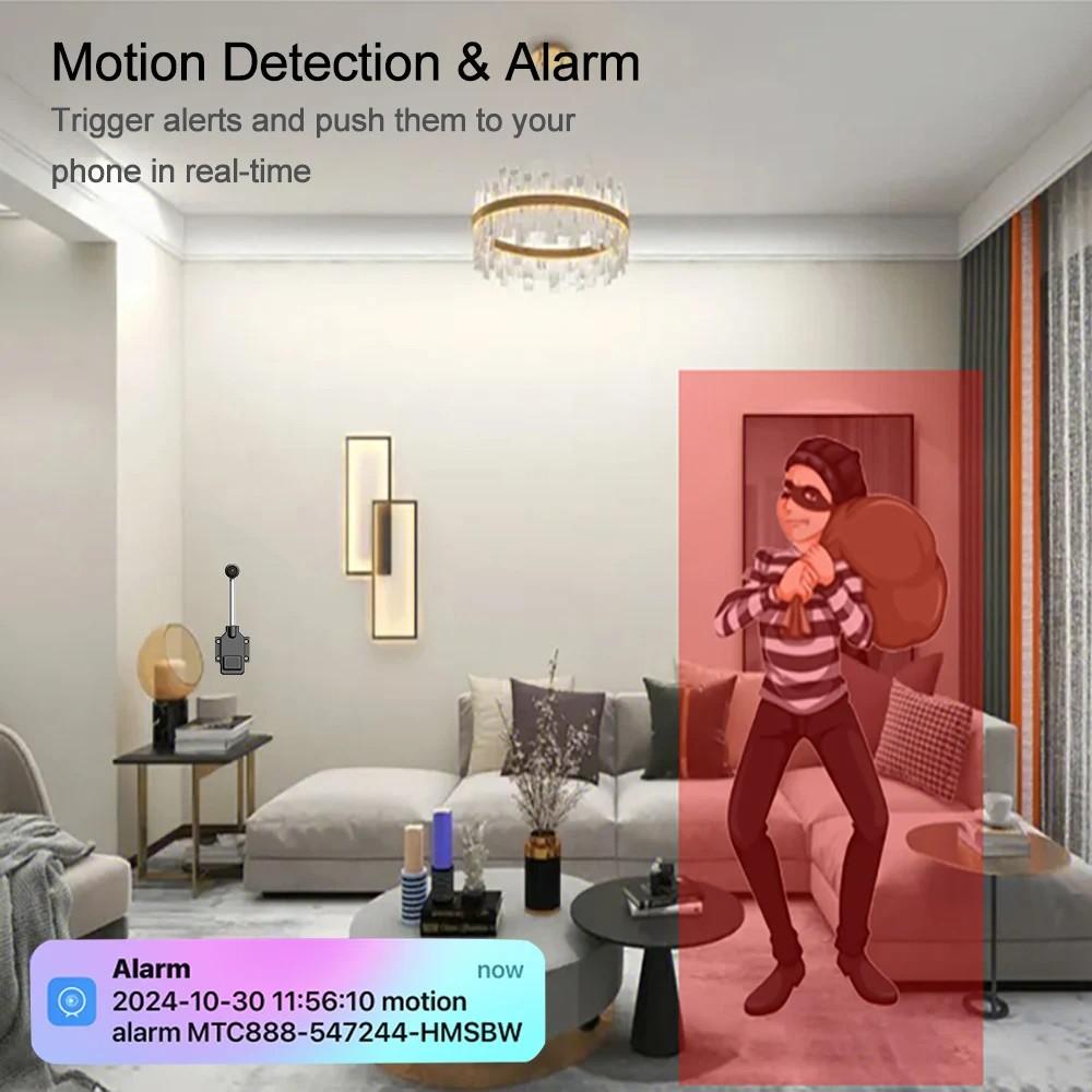 1080P WiFi Pet Camera with 24/7 Recording, Human Detection Alerts Via Phone, 2-Way Talk, Night Vision for Home Baby Monitoring