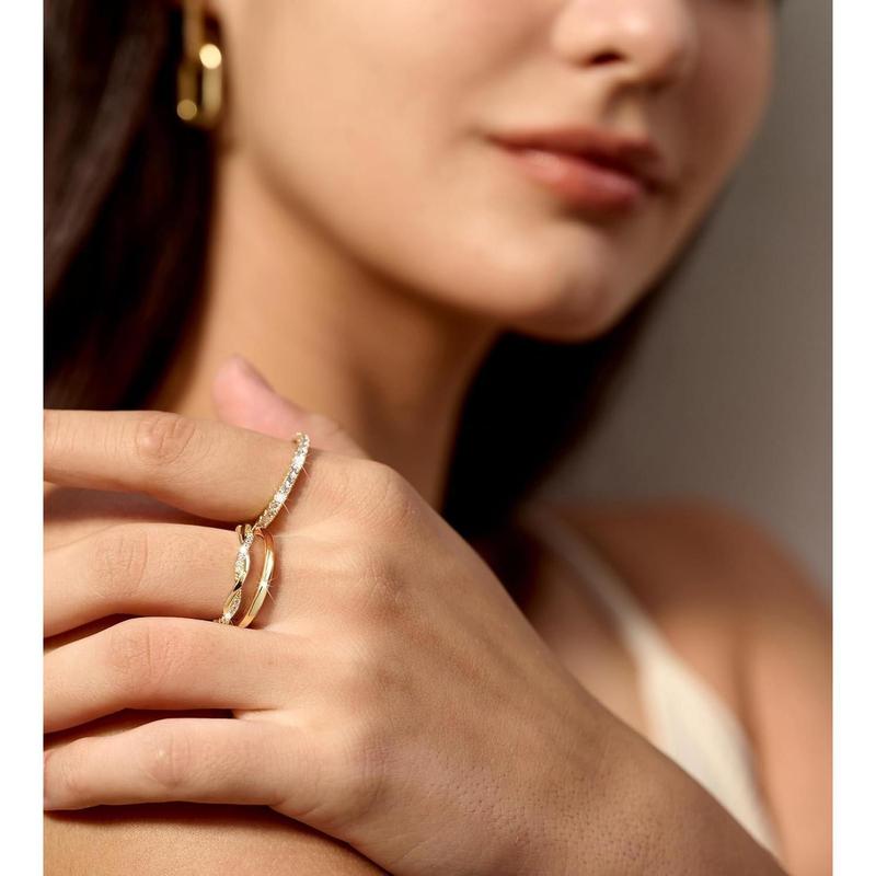 Tewiky Stackable Rings For Women Non Tarnish Dainty Real Rings Set Thumb Fashion Thin Ring Pack Simple Unique Statement Rings Jewlery Women 5/6/7/8/9/10 Fashion For dealsforyoudays Gift Jewelry For Valentine's Day gifts