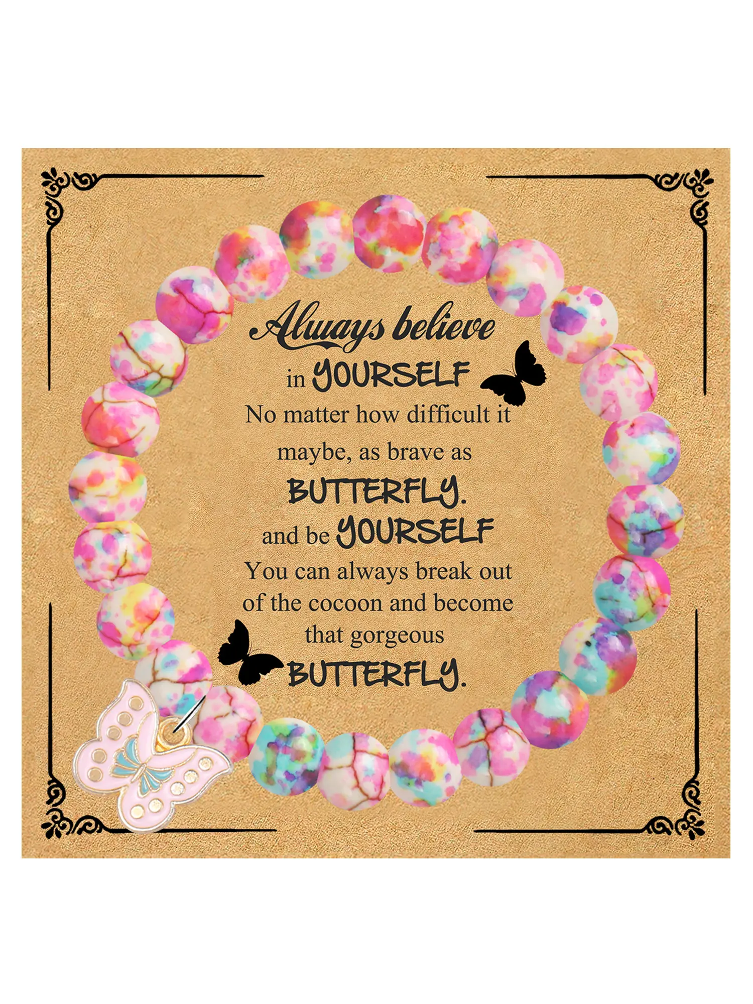 Butterfly Bracelet for Women, Christmas Gift Idea, Durable Elastic Design, Perfect for Daughter Mom Grandma Neice Best Friend