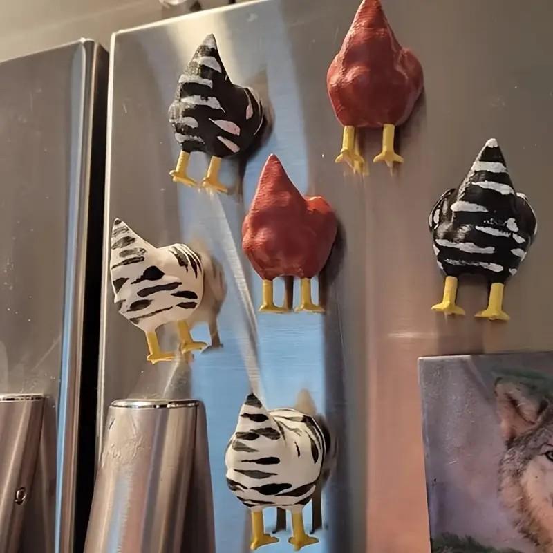 Cartoon Chicken Design Fridge Magnet, 3 Counts/set Cute Decorative Magnets, Personalized Refrigerator Magnet for Kitchen or Office Whiteboard