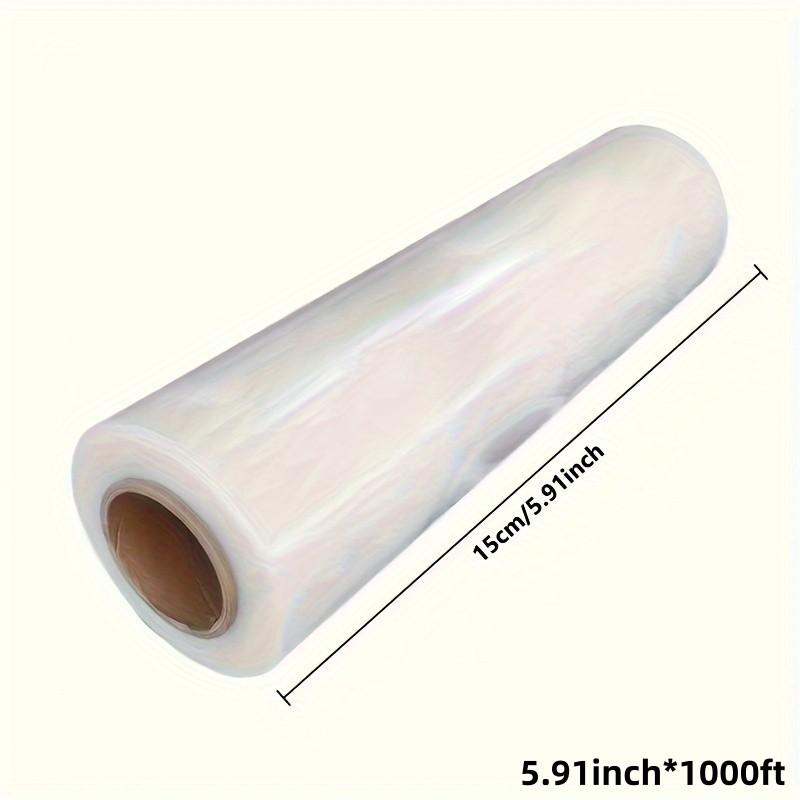 Transparent Stretch Wrap Film 5.91 Inches X 1000 Feet, Durable Self-Adhesive Plastic Pallet Packing Material, Ideal for Moving and Heavy Packaging 1 Roll