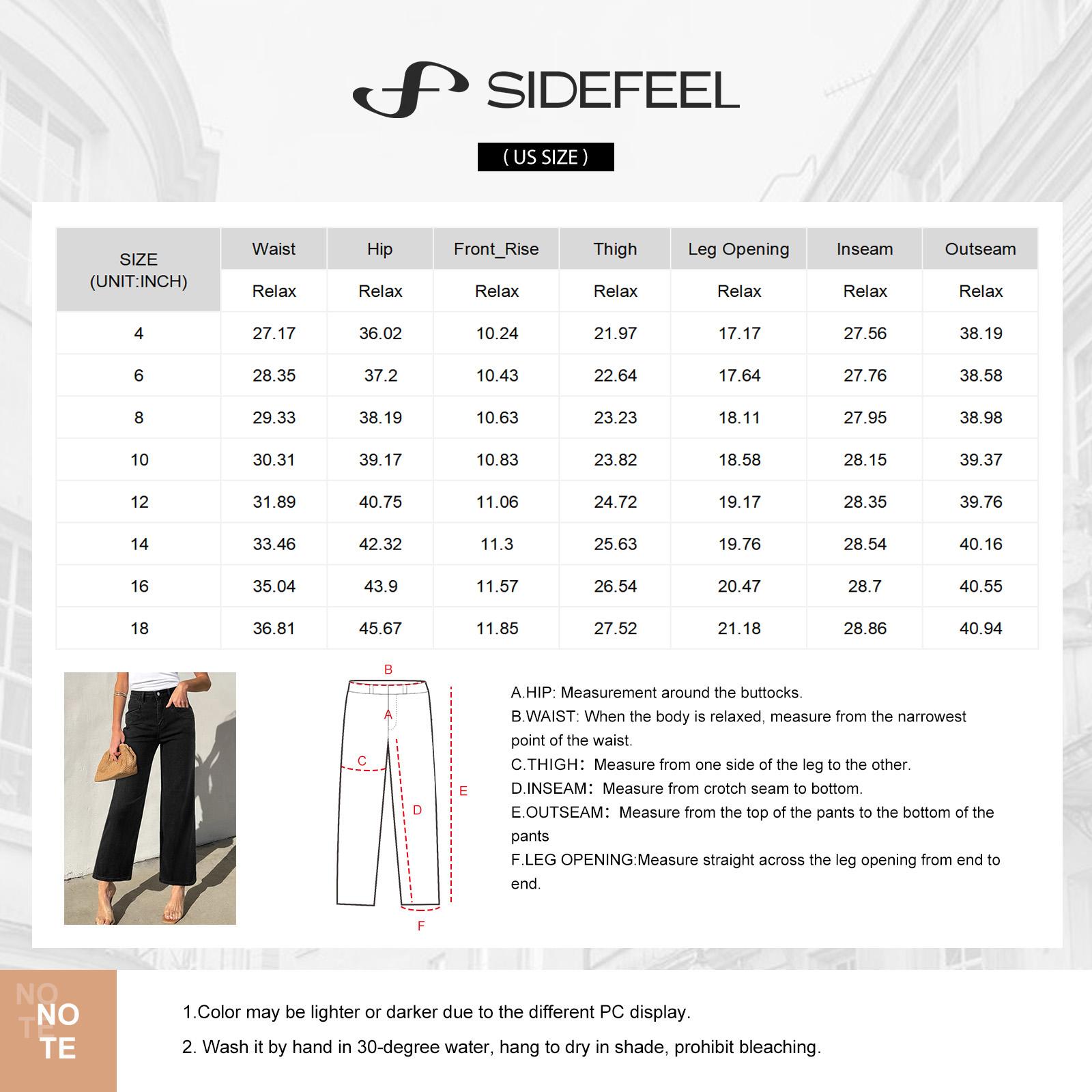 Sidefeel Women's Straight Leg Jeans High Waisted Petite Stretchy Jeans Zimbaplatinum Wide Leg Ankle Denim Pants with Pockets