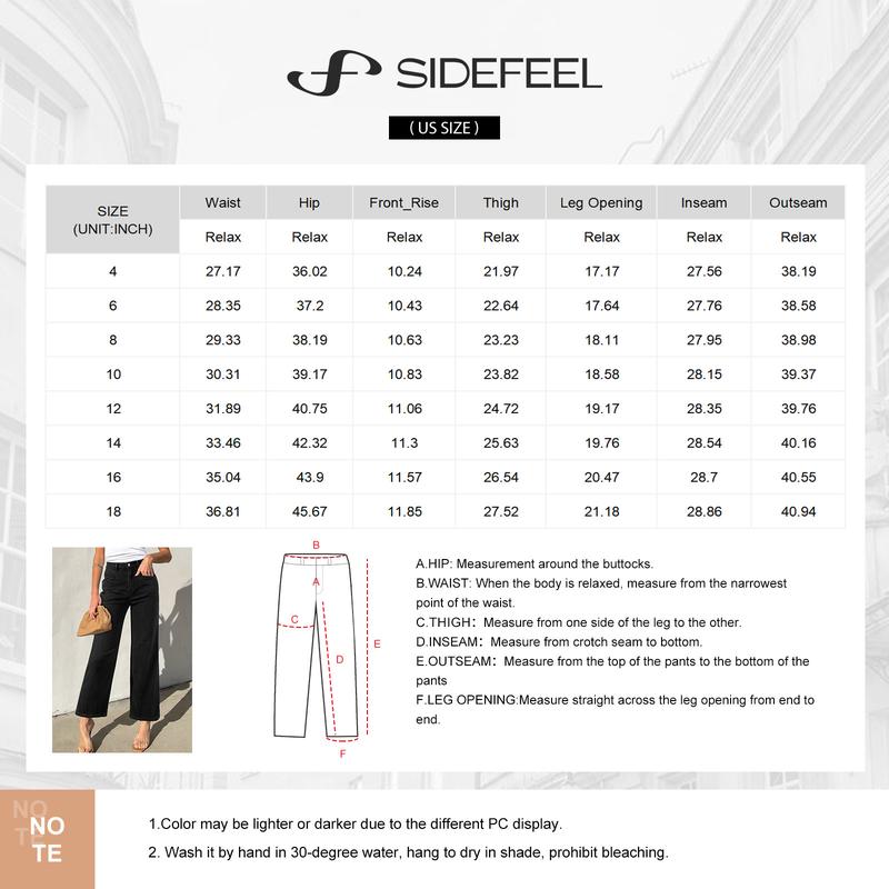 Sidefeel Women's Straight Leg Jeans High Waisted Stretchy Wide Leg Jeans Straight Leg Zimbaplatinum Ankle Denim Pants with Slant Pockets TikTokShopBlackFriday