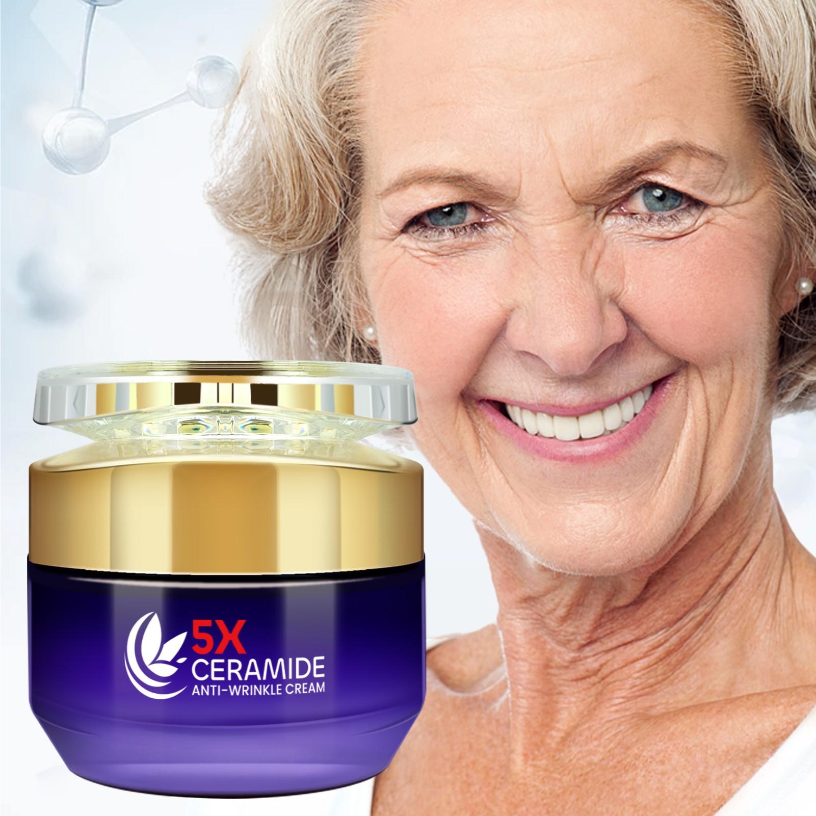 5x Ceramide Anti-Wrinkle Face Cream, Wrinkle Repair, Firming, Contains Centella, Hyaluronic Acid, Barrier Repair, Moisturizing, All Skin Types