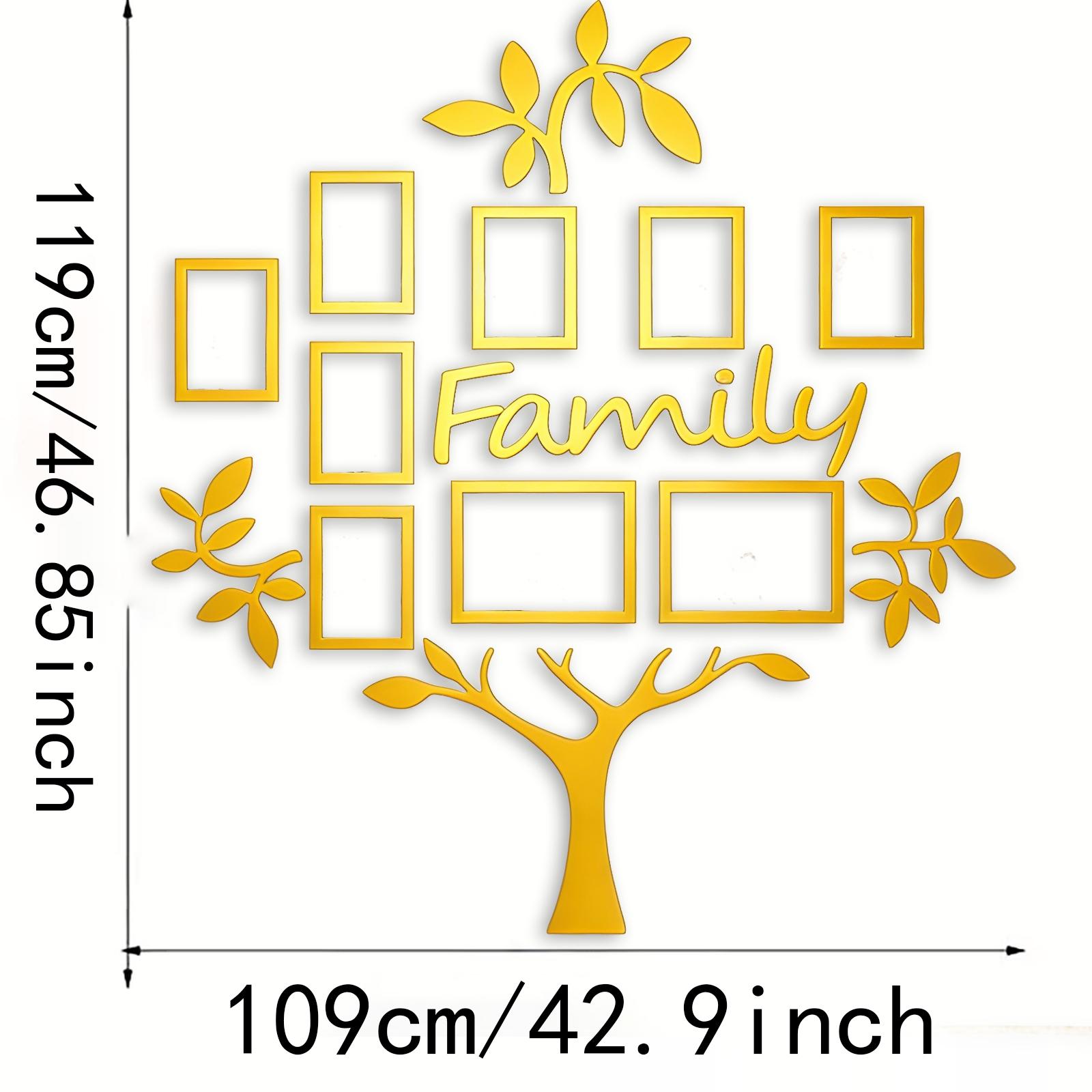 3D Acrylic Photo Frame Wall Decor, 1 Set DIY Photo Collage Gallery Wall Sticker, Wall Decor for Home Office Wedding School, Ornaments