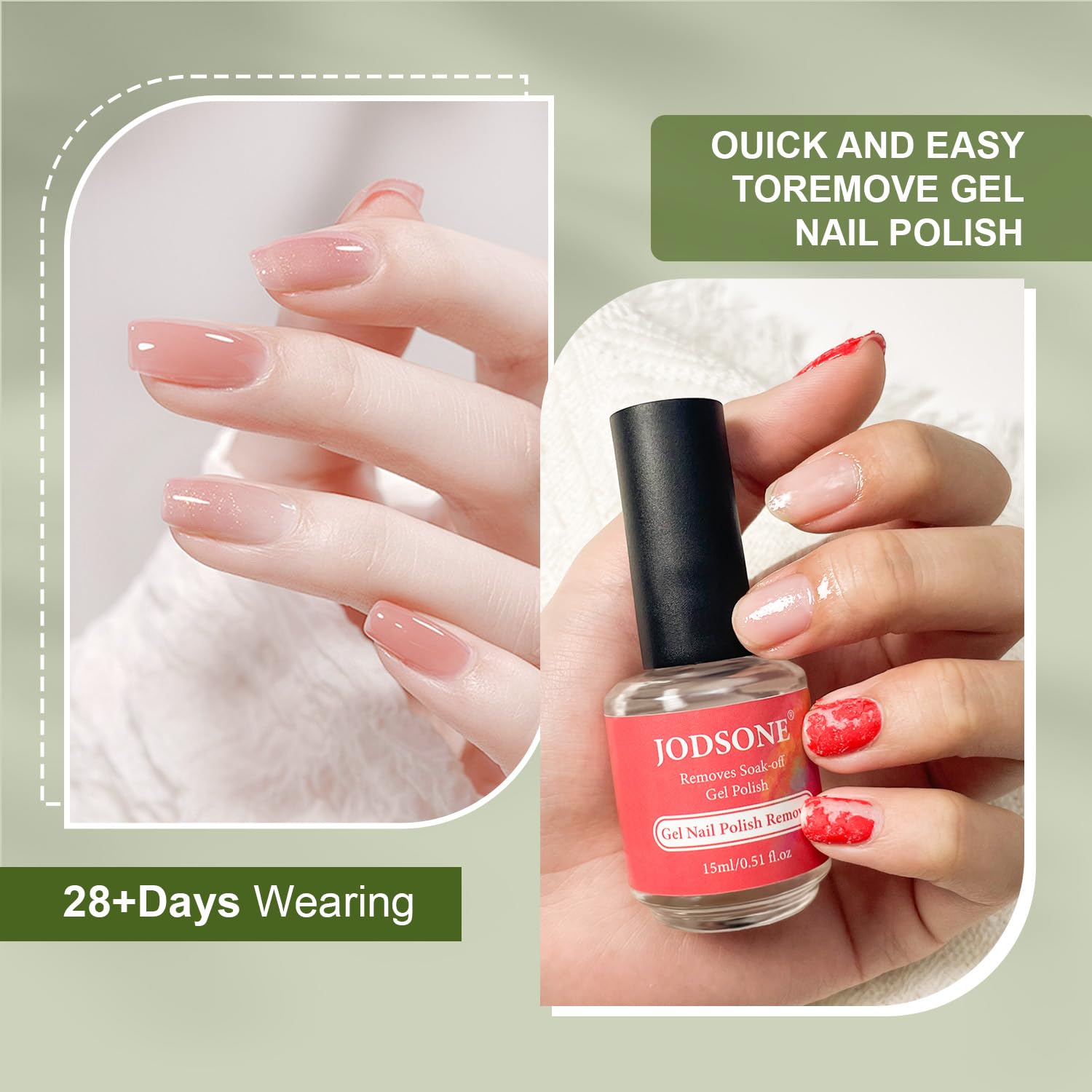 JODSONE 15ML Gel Nail Remover Quick Gel Nail Polish Remover and Base Coat Top Coat Simple Set is Suitable for Beginners to Try JODSONE 15ML Gel Nail Remover Quick Gel Nail Polish Remover and Base Coat Top Coat Simple Set is Suitable for Beginners to Try