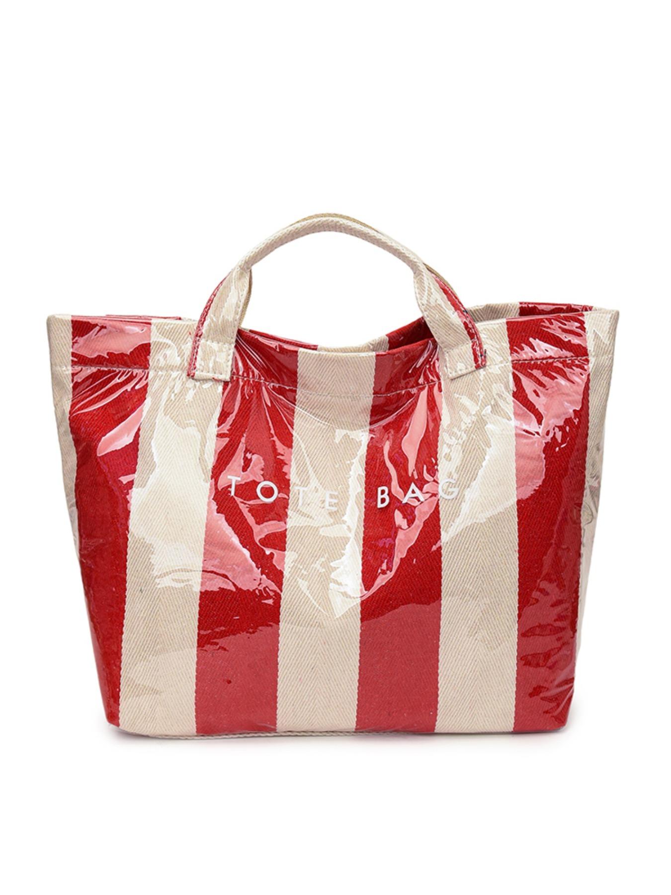 New Large Capacity Striped Tote Bag, Simple Fashion Colorblock Handbag, Daily Commute Shopping Bag, Women's Underarm Bag, Commuter Tote Bag