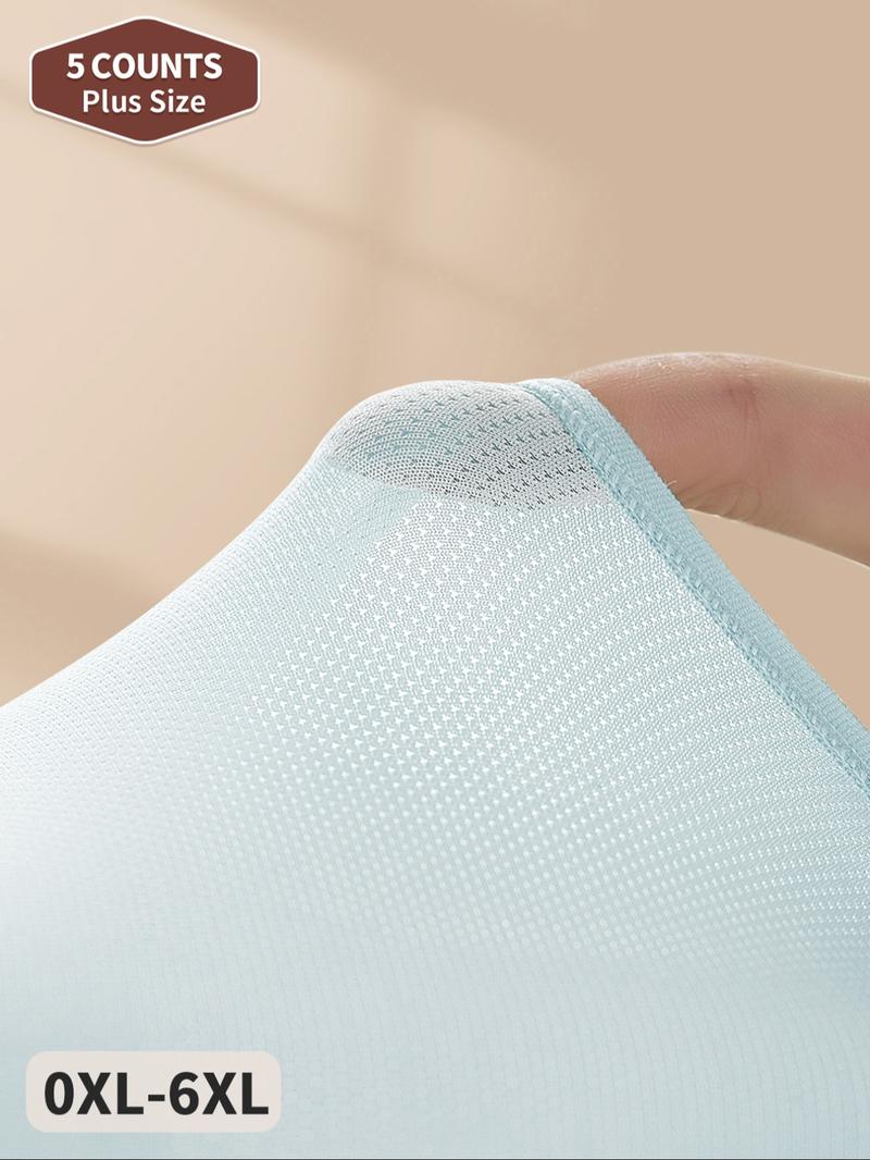 Women's Plus Size High Waisted Underwear Set, Breathable Comfort Fit, Non-Irritating, All Season Wear, 5 Pack, Sizes 0xl-4xl