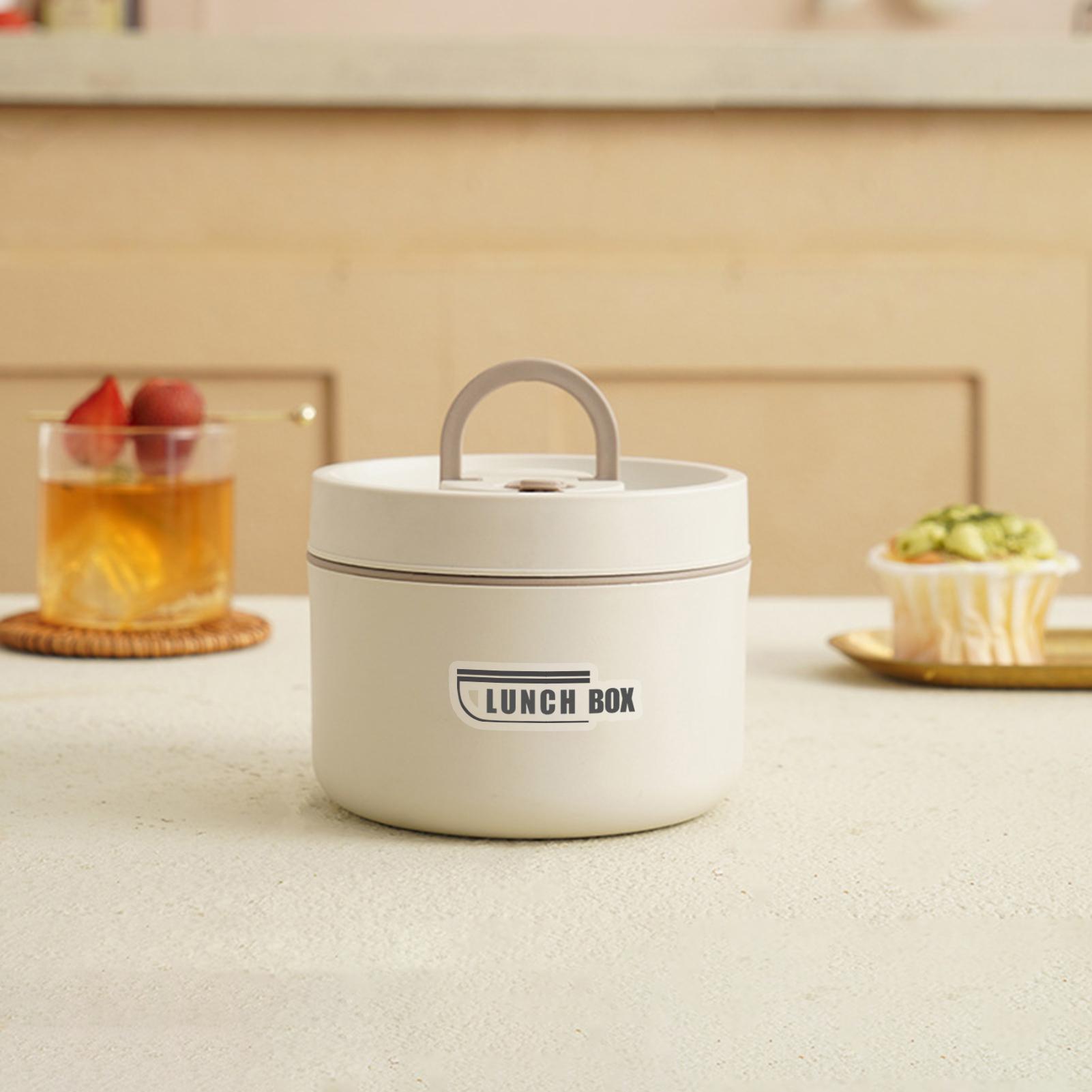 Stainless Steel Thermal Lunch Box Insulated Food Container with Leakproof Lid and Carry Handle for Work School Picnic Bento Keep Food Hot Cold