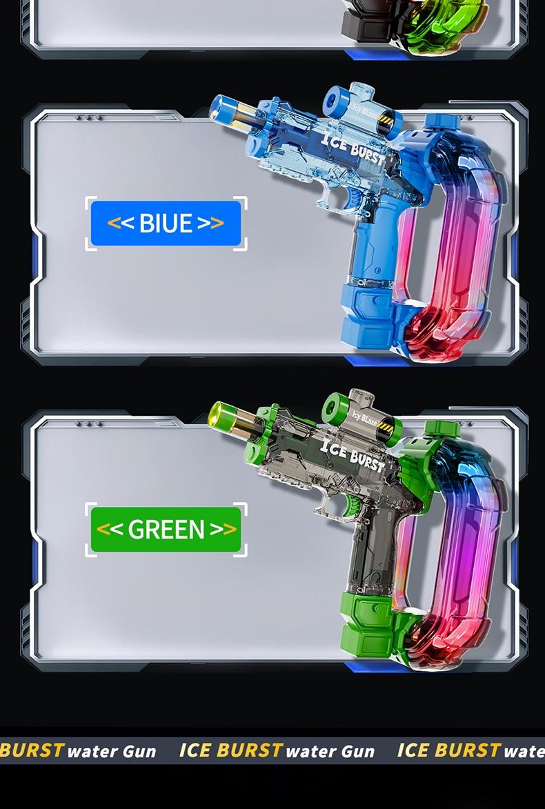 Electric Water Gun with LED Light, Automatic Squirter, Dazzling Outdoor Playtoy for Boys & Girls, Ideal Summer Accessory