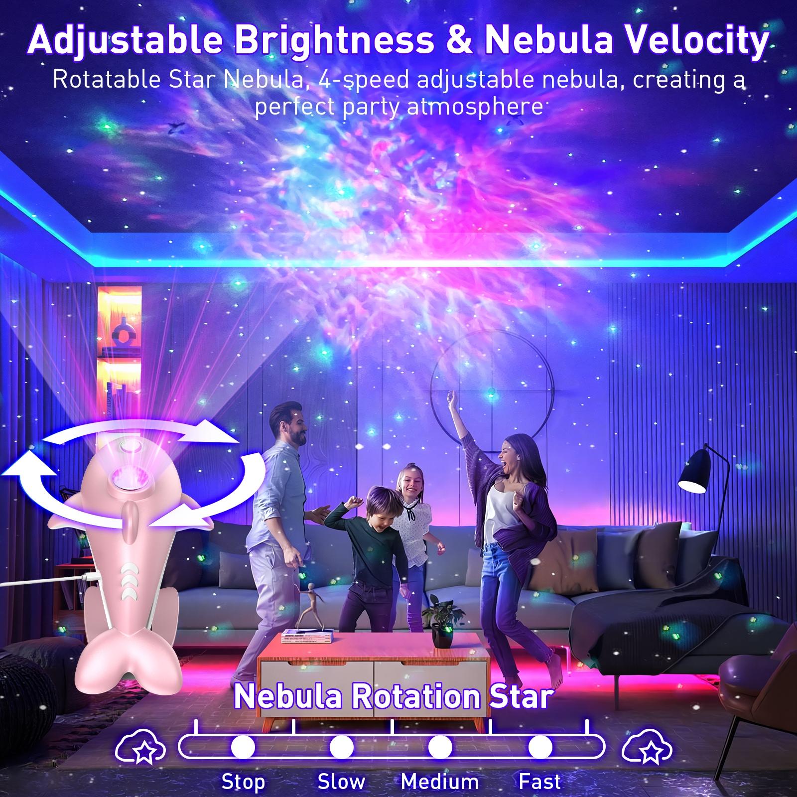 Dolphin Galaxy Projector Light, Night Light, Nebula Ceiling LED Light Strip with Timer and Remote Control, a perfect gift for birthday, Halloween, Christmas