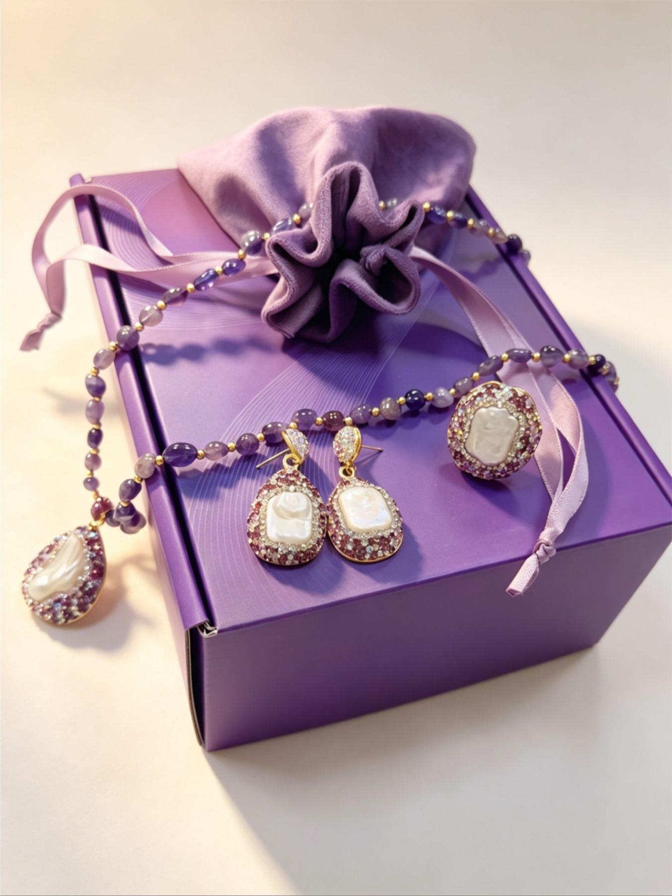Women's Baroque 3-Piece Jewelry Set, Vintage Vacation Style, Charming Accessories for Special Occasions