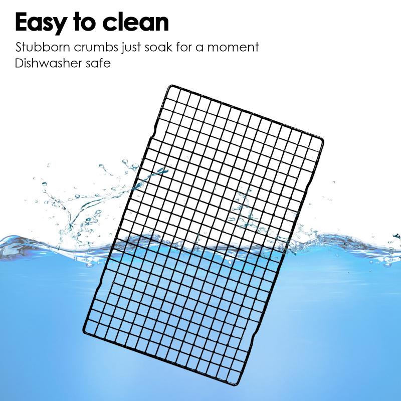 2-Piece Carbon Steel Non-Stick Cooling Racks, Special Drying Nets for Mooncakes, Bread, Cakes & Cookies, Baking Cooling Tools for Home & Commercial Use