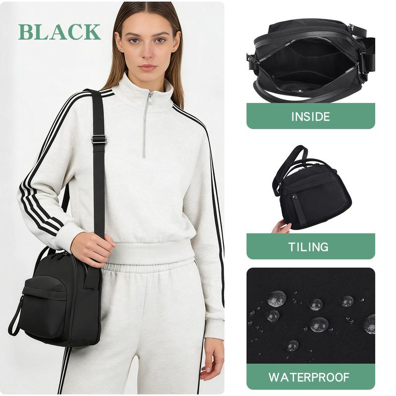 WDX Lightweight Quilted Tote Bag,Black Oxford Fabric Handbag Women’s Bag 2026 New Style Handheld Crossbody Commuter Bag ,everyday purse,Women's Elegant Solid Color Shoulder Bag, Fashionable Zipper Crossbody Bag for Daily Used,