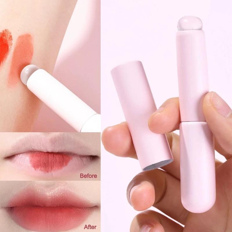 Silicone Lip Brush with Cap, Portable Lipstick Applicator | ABS Handle for Even Blending & No-Smudge | Hygienic Lip Liner Tool for Matte Liquid Lipstick Beauty Travel Brush