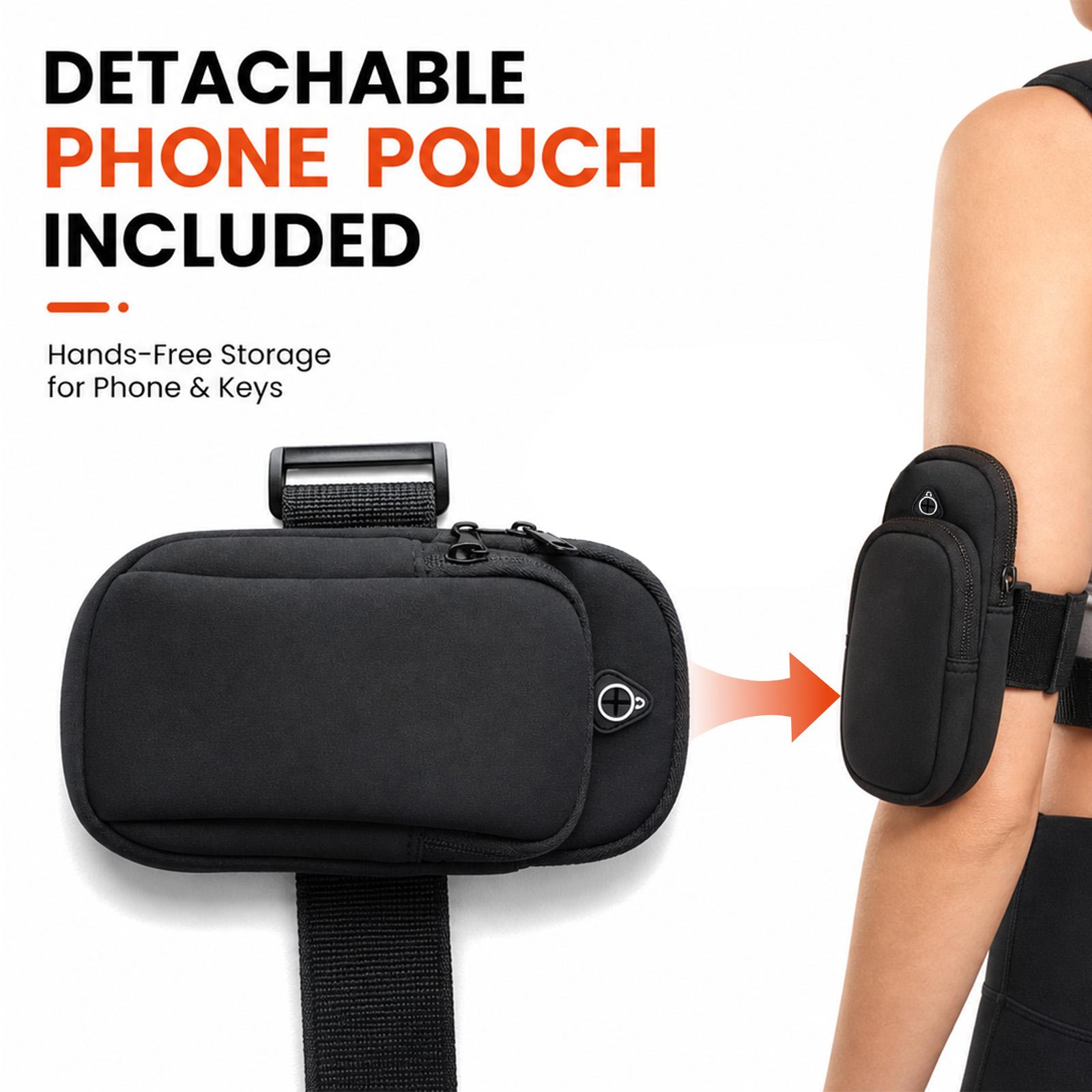 【DealsForYouDays】Adjustable Weighted Rucking Vest for Men & Women, 8lbs-25lbs Weight Range, with Detachable Phone Pouch for Walking, Training